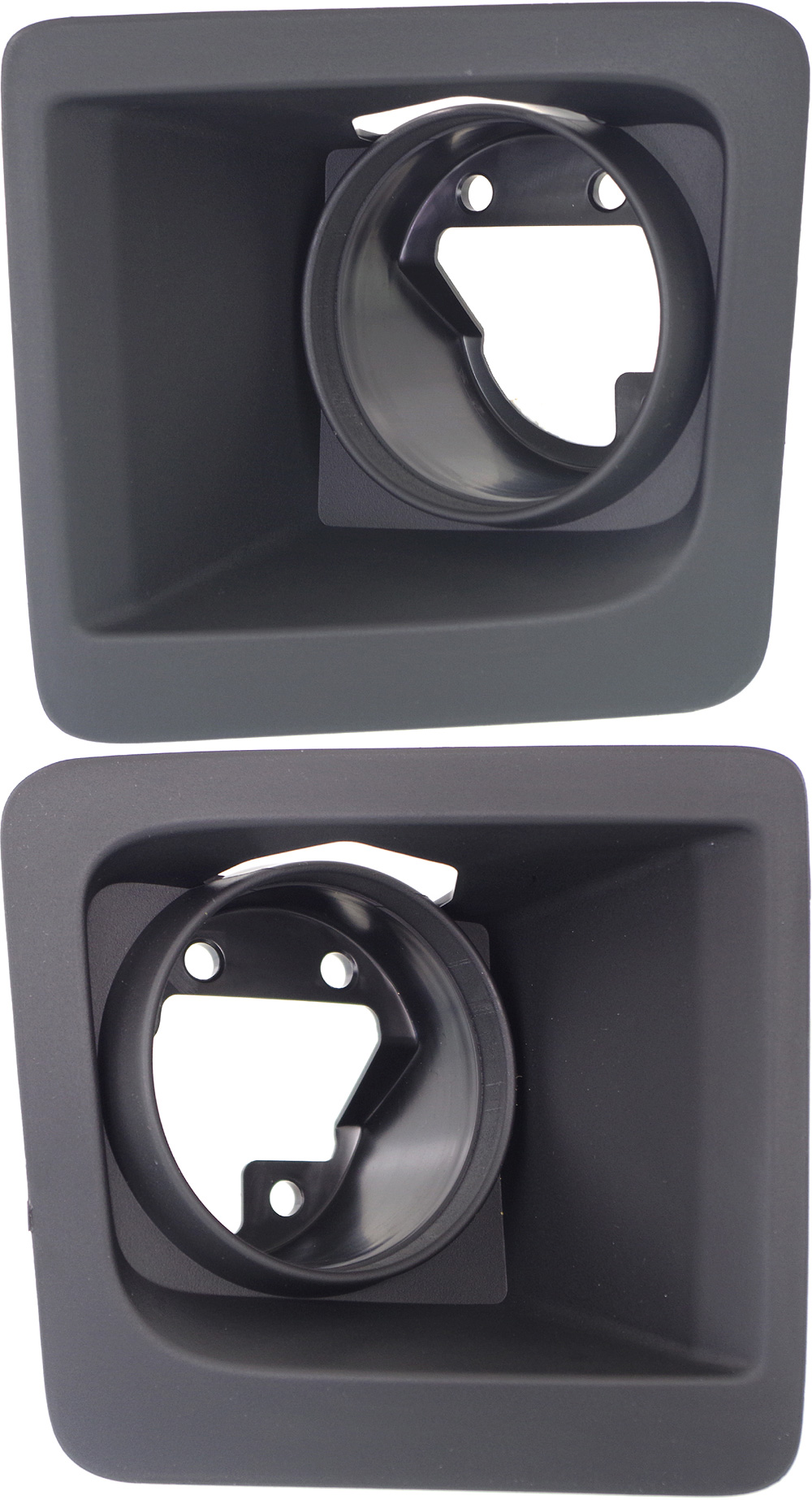 AM SIERRA 1500-14-15 FRONT FOG LAMP MOLDING RH AND LH Textured Black w Chrome Type Bumper SKU SET REPG108003 Partslink GM1039169 GM1038169 OEM 22902335-22902334