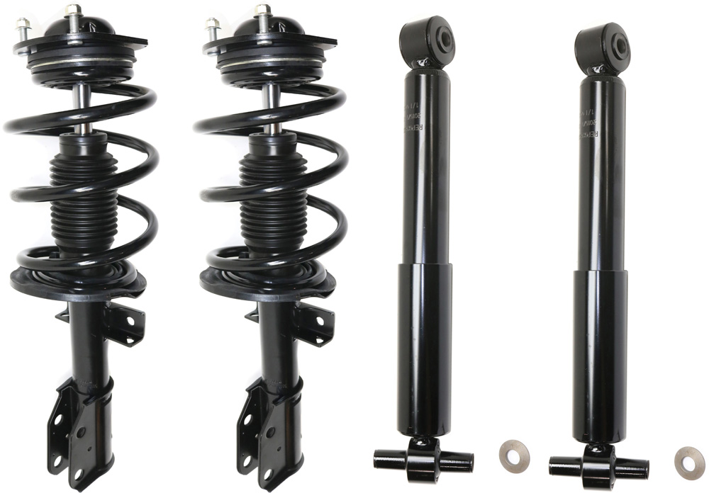 AM ACADIA 07-12 ENCLAVE 08-12 FRONT AND REAR SHOCK AND FULLY LOADED STRUT RH AND LH Gas Charged Twin tube Set of 4 SKU SET REPG280504-4 OEM 20757505-20862317-23147603