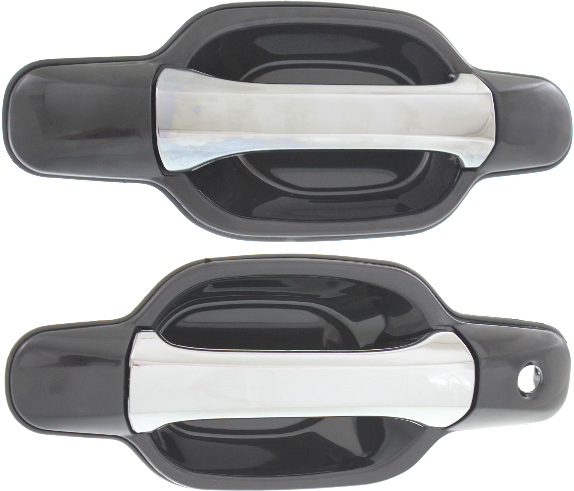 AM CANYON COLORADO 04-12 FRONT EXTERIOR DOOR HANDLE RH AND LH Chrome Smooth Black Hsg. w o Keyhole Plastic SKU SET REPG462127K OEM 20829879 PFM 8972985430