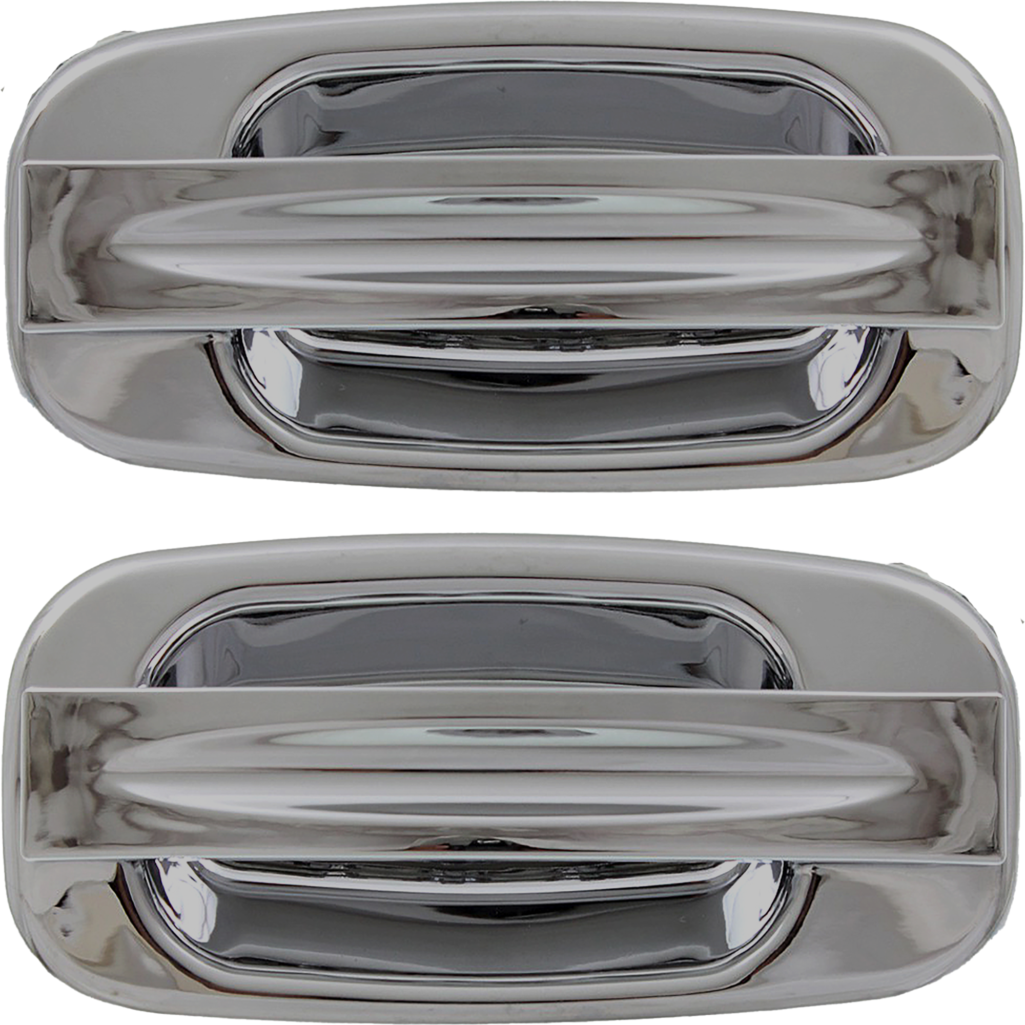 AM SILVERADO SIERRA 99-06 REAR EXTERIOR DOOR HANDLE RH AND LH Chrome w Slash Desgn Lvr Crew Cab Includes 2007 Classic SKU SET REPG491307 OEM Performance