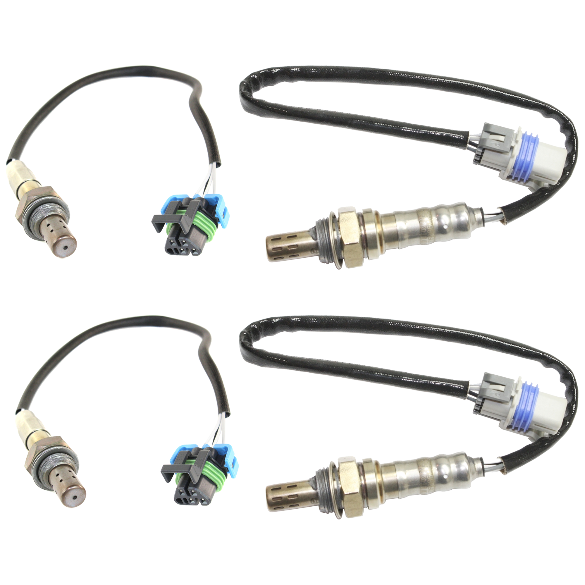 AM SILVERADO 2500 HD 08-12 OXYGEN SENSOR 4 Wire Heated Before and After Catalytic Converter Threaded in type Set of 4 SKU SET REPG960905-4A