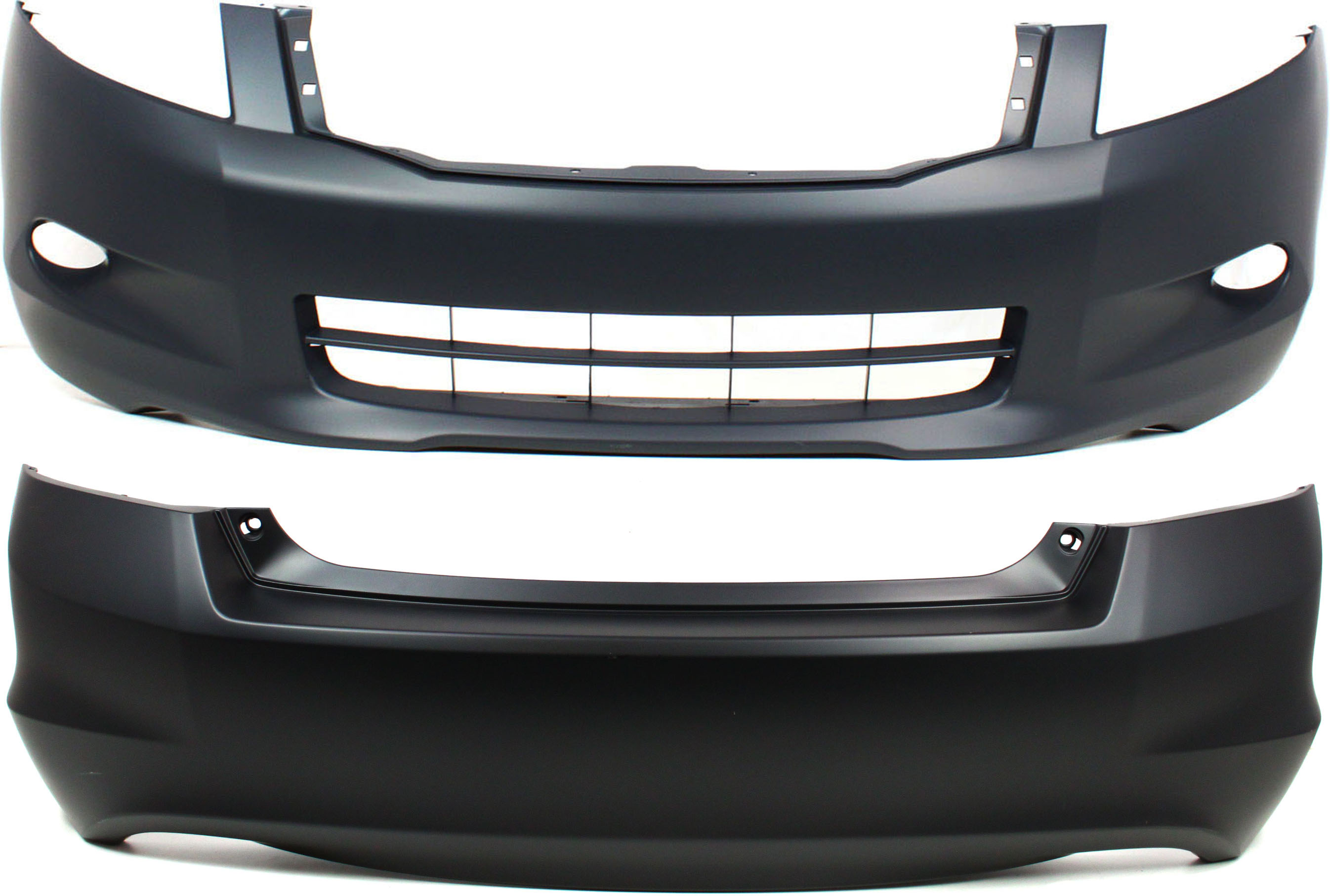 AM ACCORD 08-10 FRONT AND REAR BUMPER COVER Primed 6 Cyl Sedan SKU SET REPH010303P 2 Partslink HO1000255 HO1100245 OEM 04711TA6A90ZZ 04715TA1A91ZZ