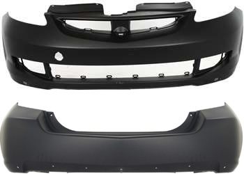 AM FIT 07-08 FRONT AND REAR BUMPER COVER Primed Sport Model SKU SET REPH010304P 2 Partslink HO1000249 HO1100239 OEM 04711SLNA81ZZ 04715SLNA80ZZ
