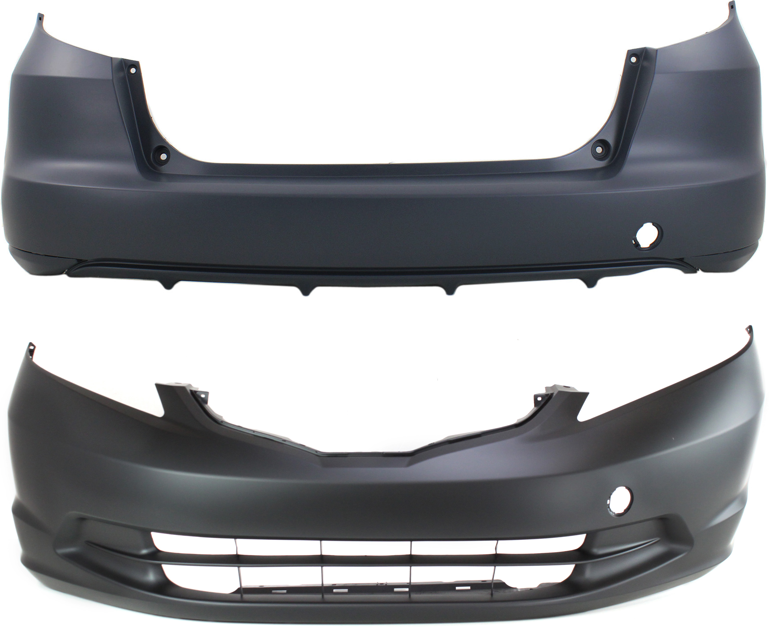 AM FIT 09-14 FRONT AND REAR BUMPER COVER Primed Base DX LX Models SKU SET REPH010311P 2 Partslink HO1000265 HO1100255 OEM 04711TK6A80ZZ 04715TK6A91ZZ