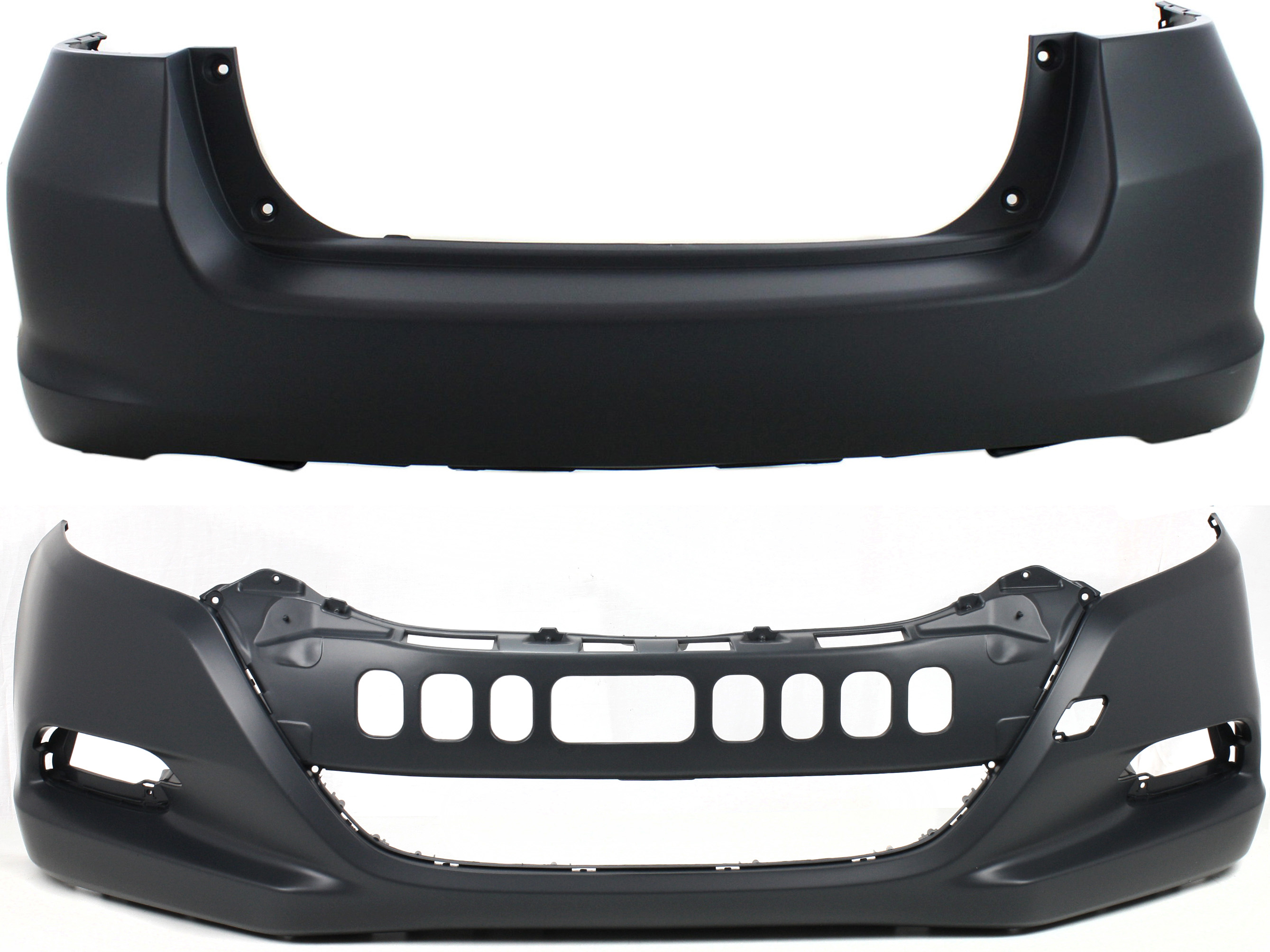 AM INSIGHT 10-11 FRONT AND REAR BUMPER COVER Primed SKU SET REPH010312P 2 Partslink HO1000269 HO1100261 OEM 04711TM8A90ZZ 04715TM8A91ZZ