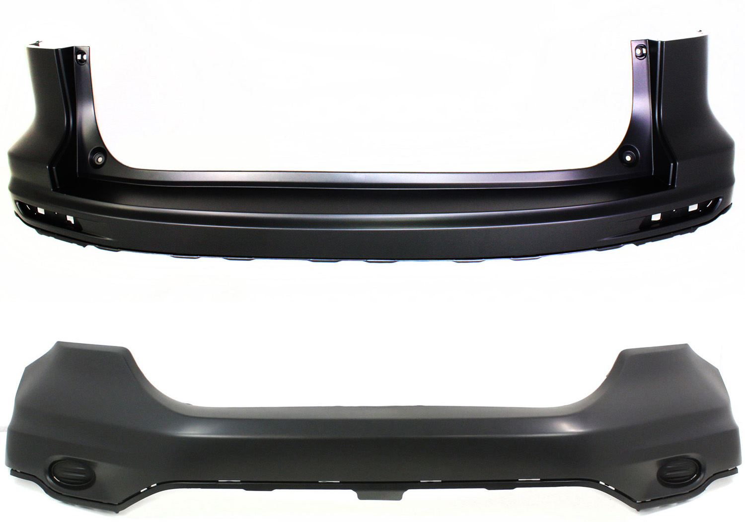 AM CR V 10-11 FRONT AND REAR BUMPER COVER Upper Primed CAPA SKU SET REPH010313PQ 2 Partslink HO1000270C HO1100263C OEM 04711SWAA80ZZ 04715SWAA80ZZ