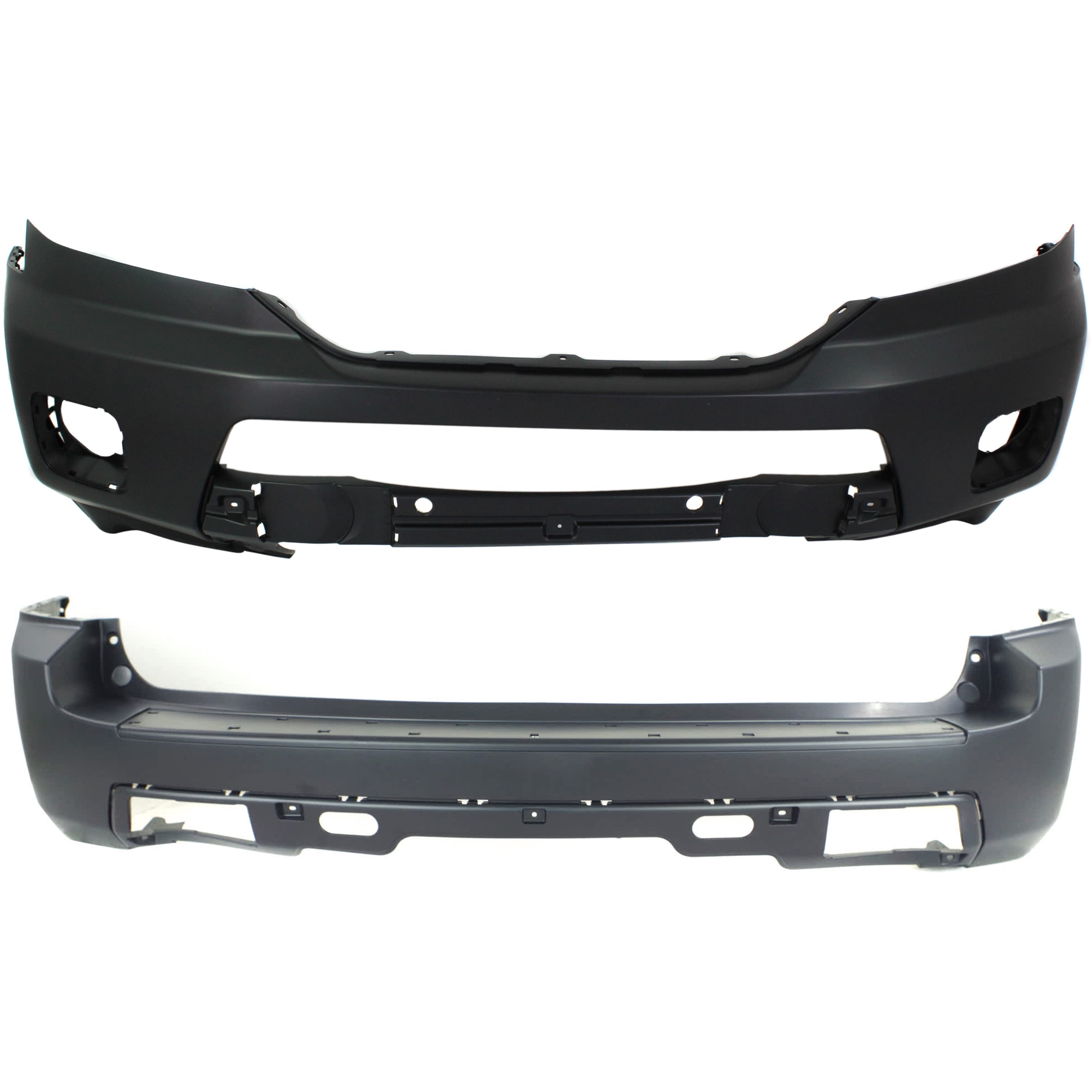 AM PILOT 09-11 FRONT AND REAR BUMPER COVER Primed EX EXL LX Models w o mounting bracket s w o parking aid sensor holes CAPA SKU SET REPH010314PQ Partslink HO1000263C HO1100257C OEM 04711SZAA91ZZ 04715SZAA90ZZ