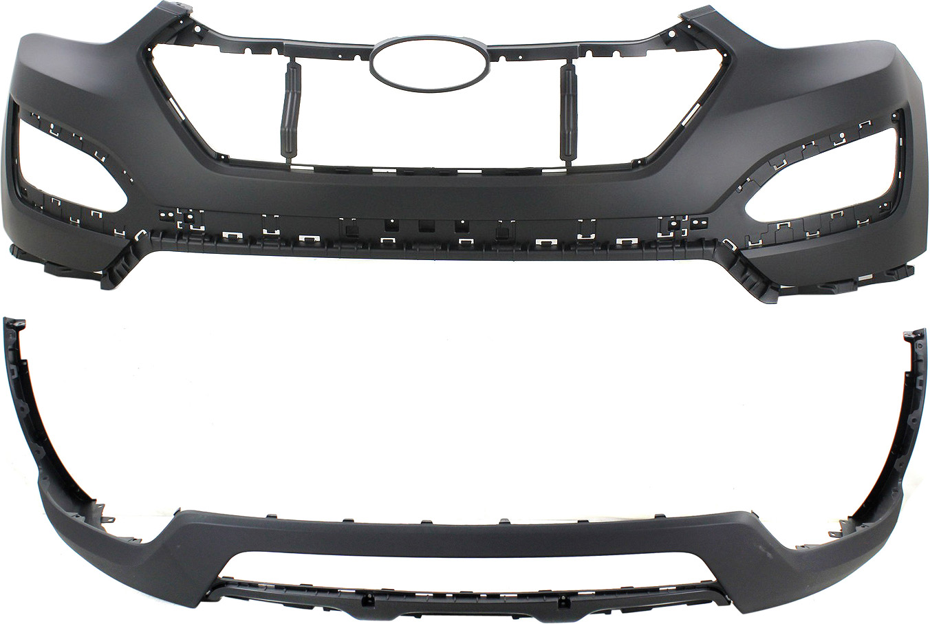 AM SANTA FE SPORT 13-16 FRONT BUMPER COVER Upper and Lower SKU SET REPH010321P 2 Partslink HY1014100 HY1015102 OEM 865114Z000-865124Z000