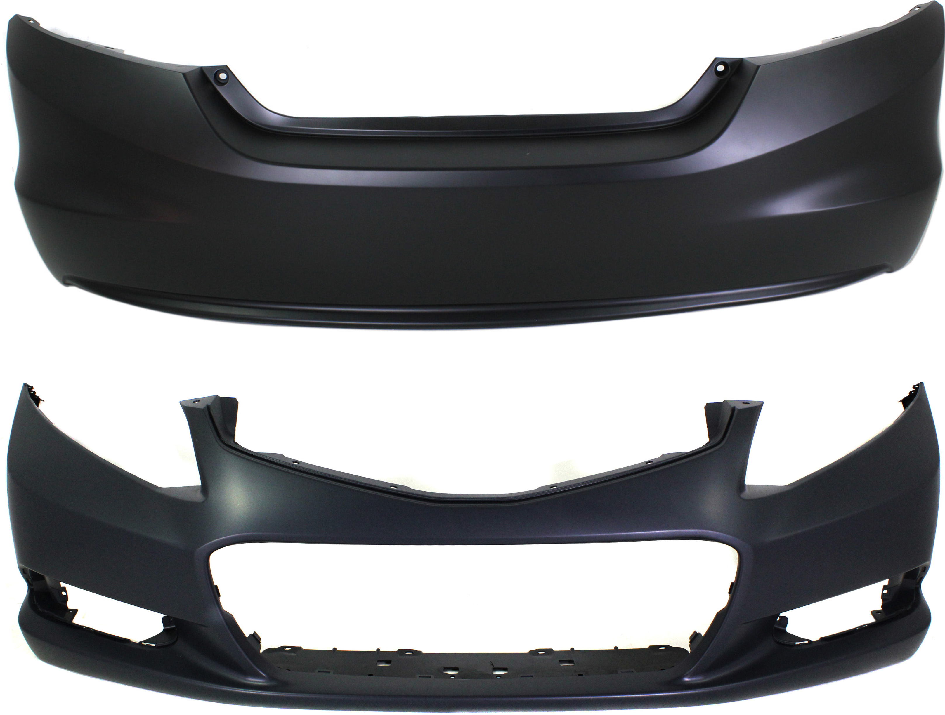AM CIVIC 12-13 FRONT AND REAR BUMPER COVER Primed 1.8L Eng. Coupe SKU SET REPH010338P 2 Partslink HO1000282 HO1100273 OEM 04711TS8A90ZZ 04715TS8A90ZZ