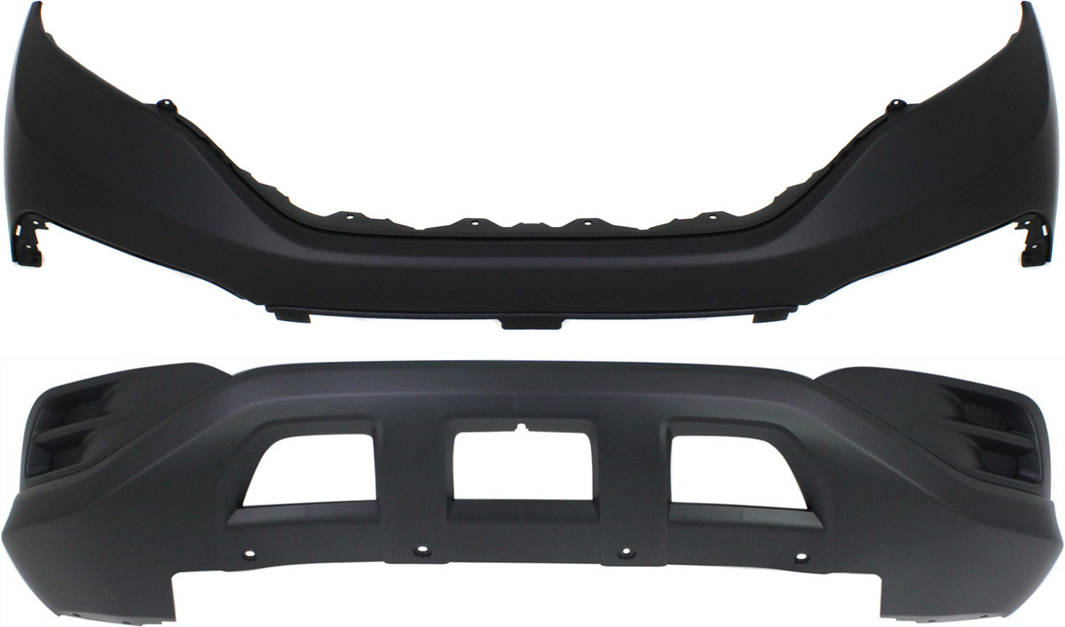 AM CR V 12-14 FRONT BUMPER COVER Upper and Lower SKU SET REPH010368-2 Partslink HO1014100 HO1015108 OEM 04711T0AA90ZZ 04712T0AA60