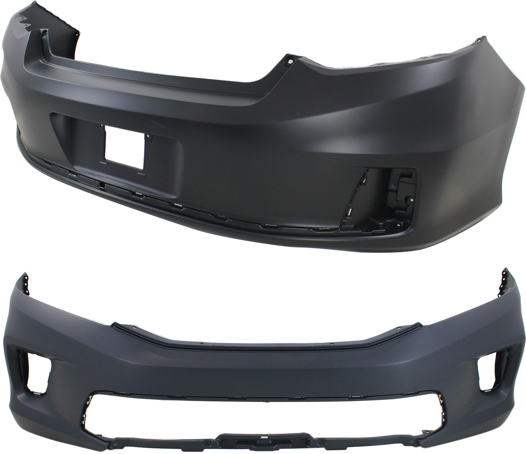 AM ACCORD 13-15 FRONT AND REAR BUMPER COVER Primed Coupe SKU SET REPH010377P 2 Partslink HO1000291 HO1100282 OEM 71101T3LA01ZZ 04715T3LA90ZZ