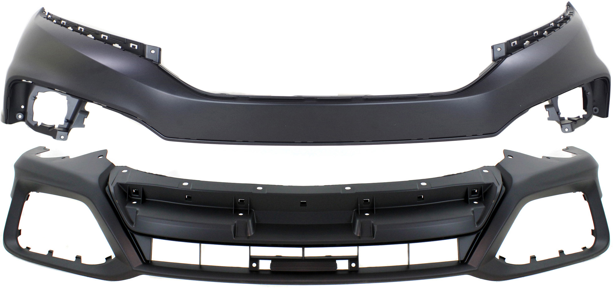 AM CROSSTOUR 13-15 FRONT BUMPER COVER Upper and Lower Primed CAPA SKU SET REPH010380PQ Partslink HO1014101C HO1015109C OEM 04711TP6A80ZZ 04712TP6A90