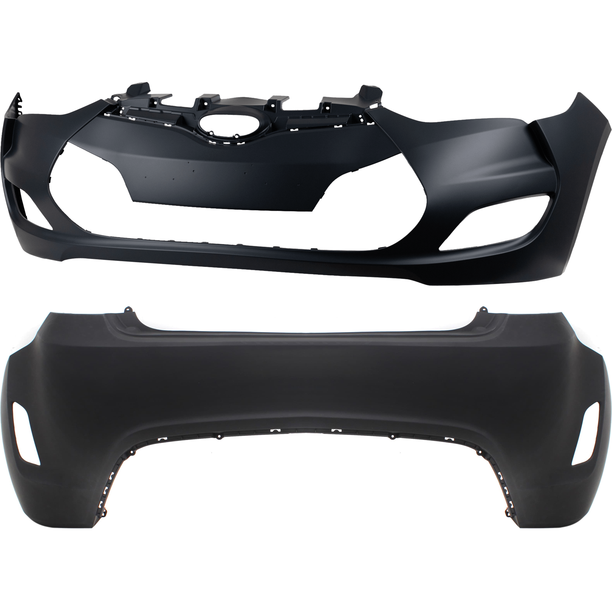 AM VELOSTER 12-17 FRONT AND REAR BUMPER COVER Primed w o mounting bracket s license plate provision tow hook hole and parking aid sensor holes Non Turbo w o ROS Holes SKU SET REPH010382P B