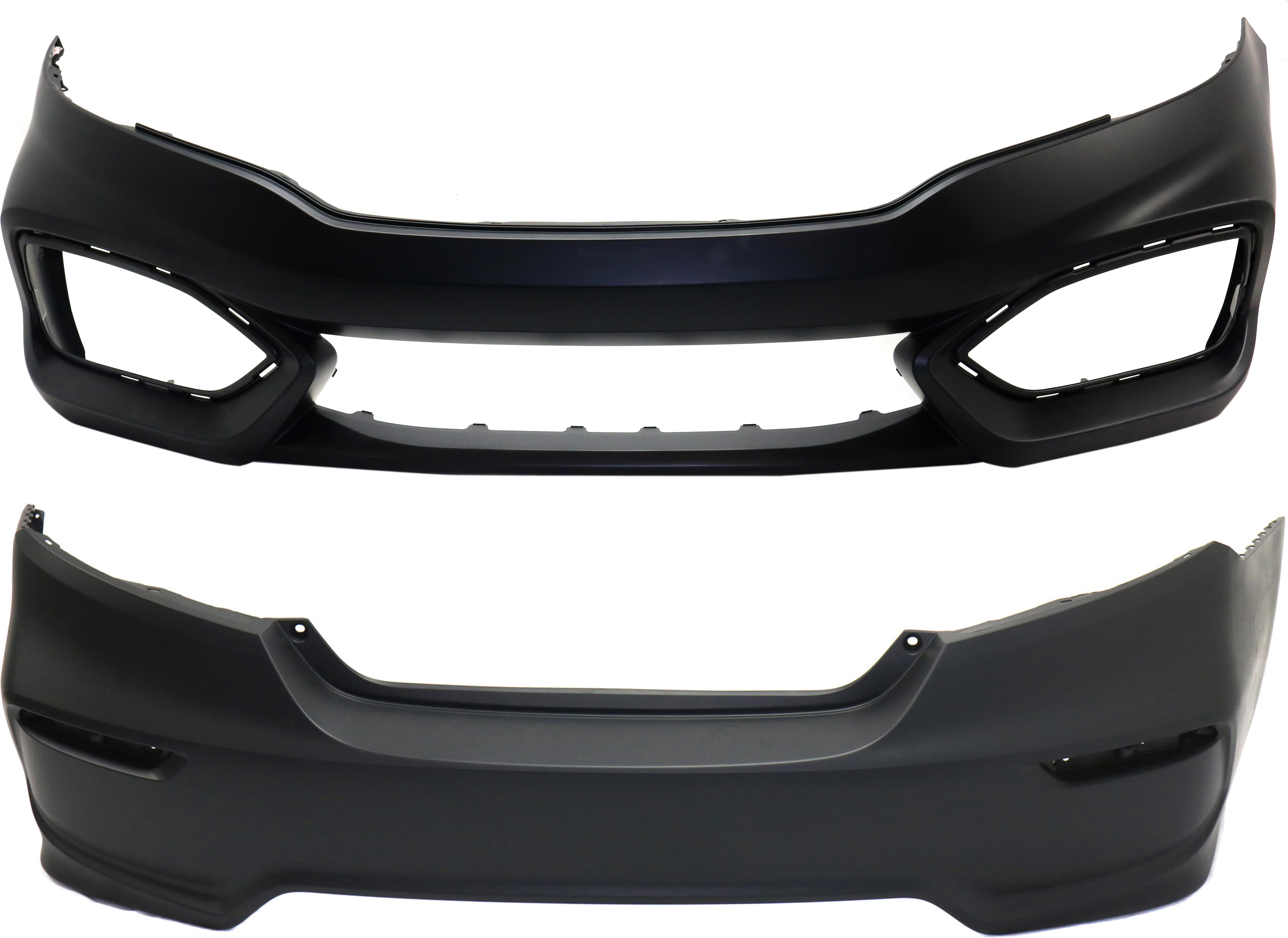 AM CIVIC 14-15 FRONT AND REAR BUMPER COVER Primed 1.8L Eng Coupe CAPA SKU SET REPH010389PQ 2 Partslink HO1000296C HO1100288C OEM 71101TS8A50ZZ 71501TS8A50ZZ