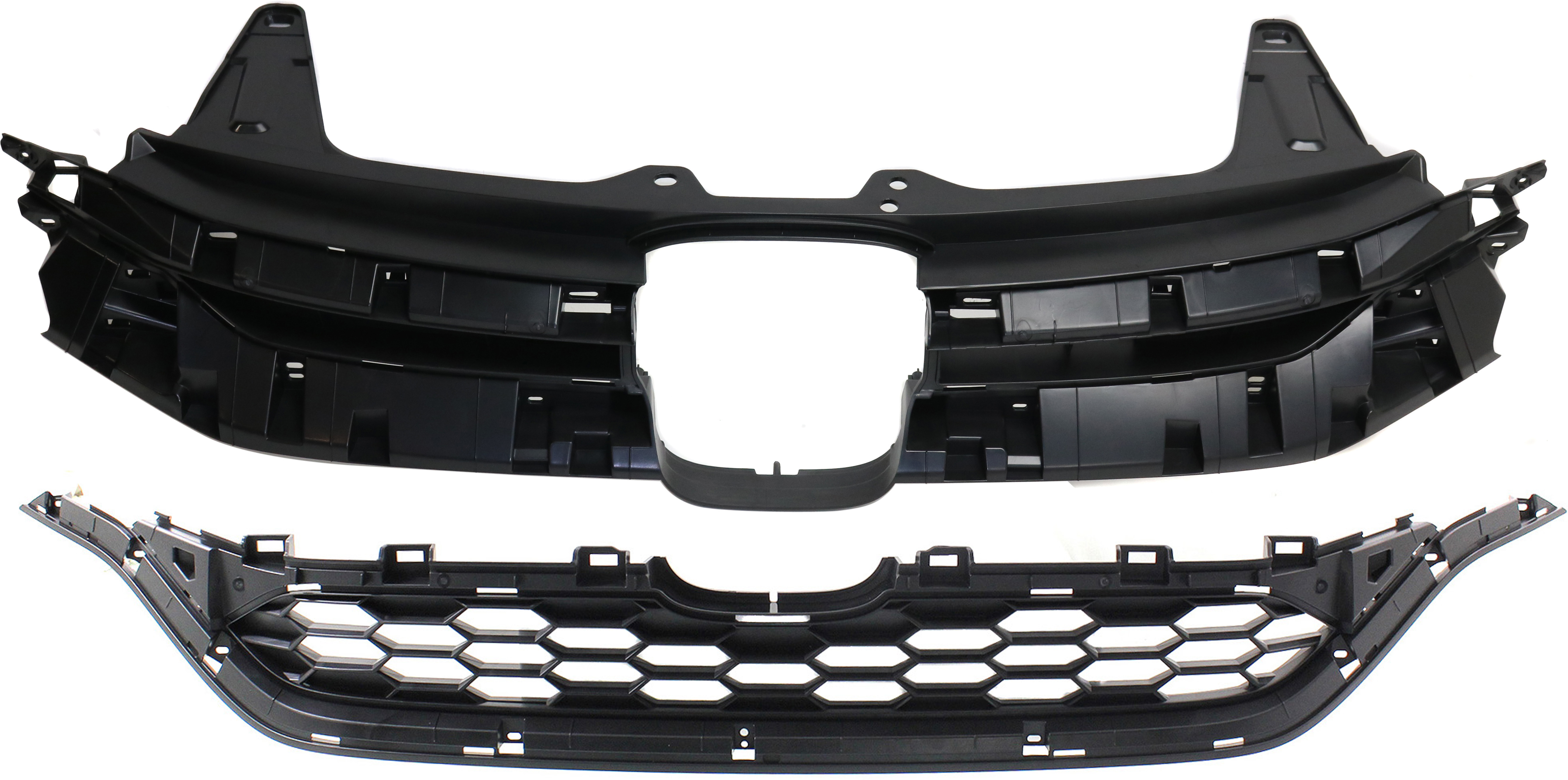 AM CR V 15-16 GRILLE Upper and Lower Textured SKU SET REPH070186-2 Partslink HO1200224 HO1200225 OEM 71121T1WA01-71124T1WA01