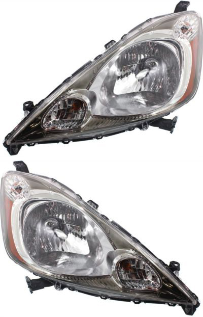 AM FIT 09-11 HEAD LAMP RH AND LH Assembly Halogen Tinted Chrome Bezel Sport Model CAPA SKU SET REPH100109Q Partslink HO2502137C HO2503137C OEM 33150TK6A11-33100TK6A11