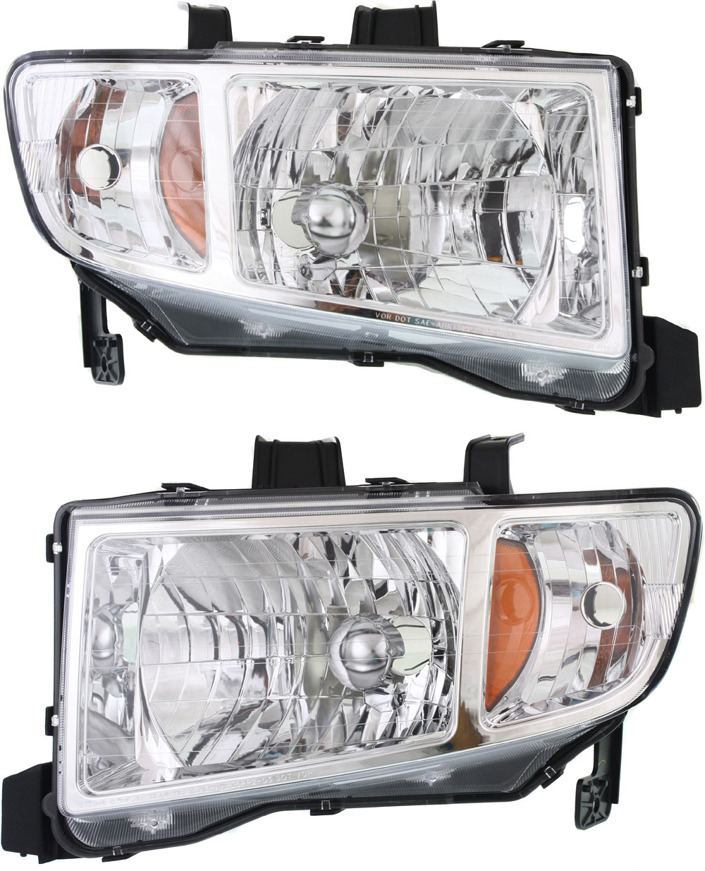 AM RIDGELINE 09-14 HEAD LAMP RH AND LH Lens and Housing CAPA SKU SET REPH100113Q Partslink HO2518128C HO2519128C OEM 33151SJCA11-33101SJCA11