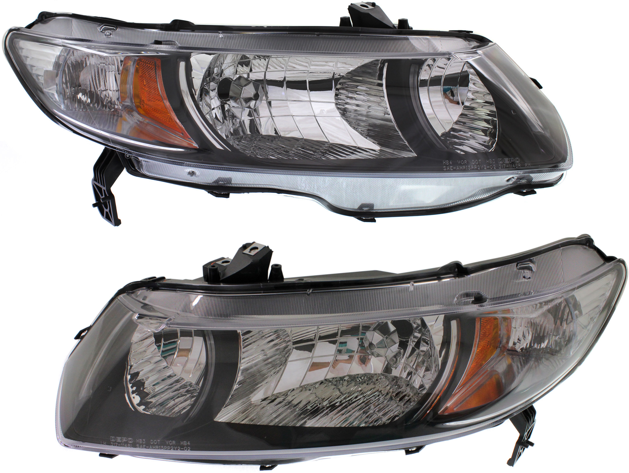 AM CIVIC 10-11 HEAD LAMP RH AND LH Lens and Housing Halogen Coupe SKU SET REPH100117 Partslink HO2519126 HO2518126 OEM 33101SVAA51-33151SVAA51