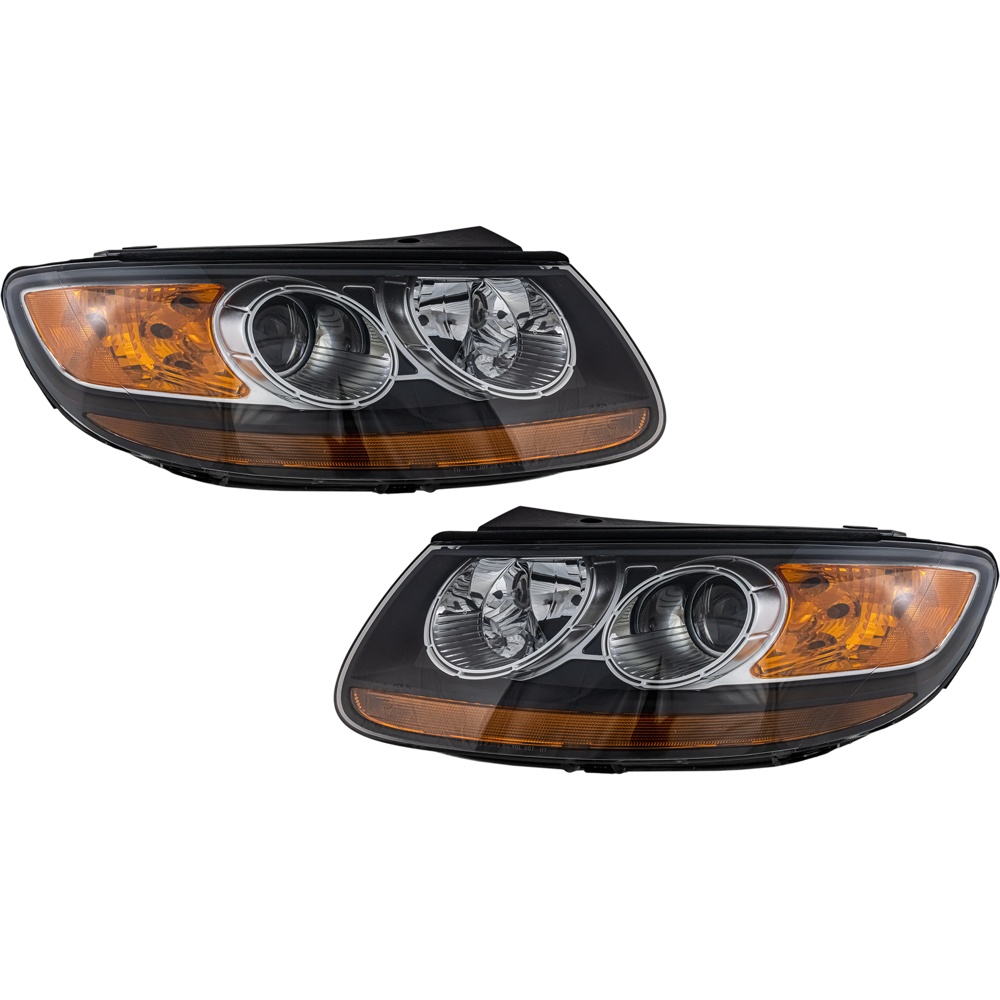 AM SANTA FE 07-08 HEAD LAMP RH AND LH Assembly Halogen w 2 Plug In Connector To 7-11-07 SKU SET REPH100119 Partslink HY2502139 HY2503139 OEM 921010W050-921020W050