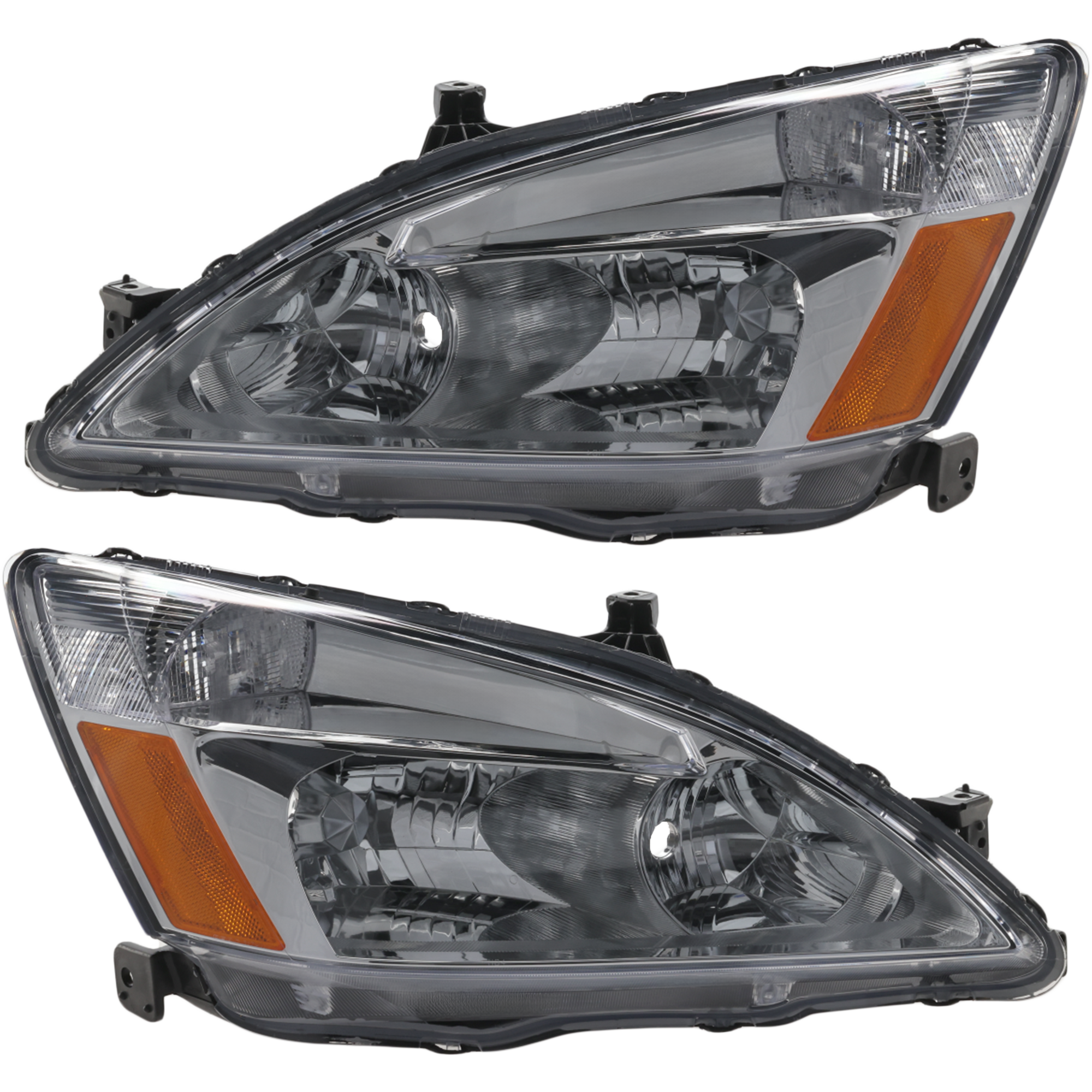 AM ACCORD 03-07 HEAD LAMP RH AND LH Lens and Housing Coupe Sedan CAPA SKU SET REPH100121Q Partslink HO2502120C HO2503120C OEM 33101SDAA01-33151SDAA01