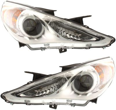 AM SONATA 11-14 HEAD LAMP RH AND LH Assembly Halogen Type 1 White Interior Excludes Hybrid Model CAPA SKU SET REPH100131Q Partslink HY2503159C HY2502159C OEM 921023Q000-921013Q000