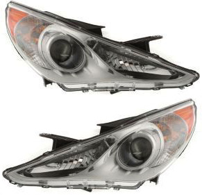 AM SONATA 11-14 HEAD LAMP RH AND LH Assembly Halogen Type 1 White Interior Excludes Hybrid Model SKU SET REPH100131 Partslink HY2503159 HY2502159 OEM 921023Q000-921013Q000