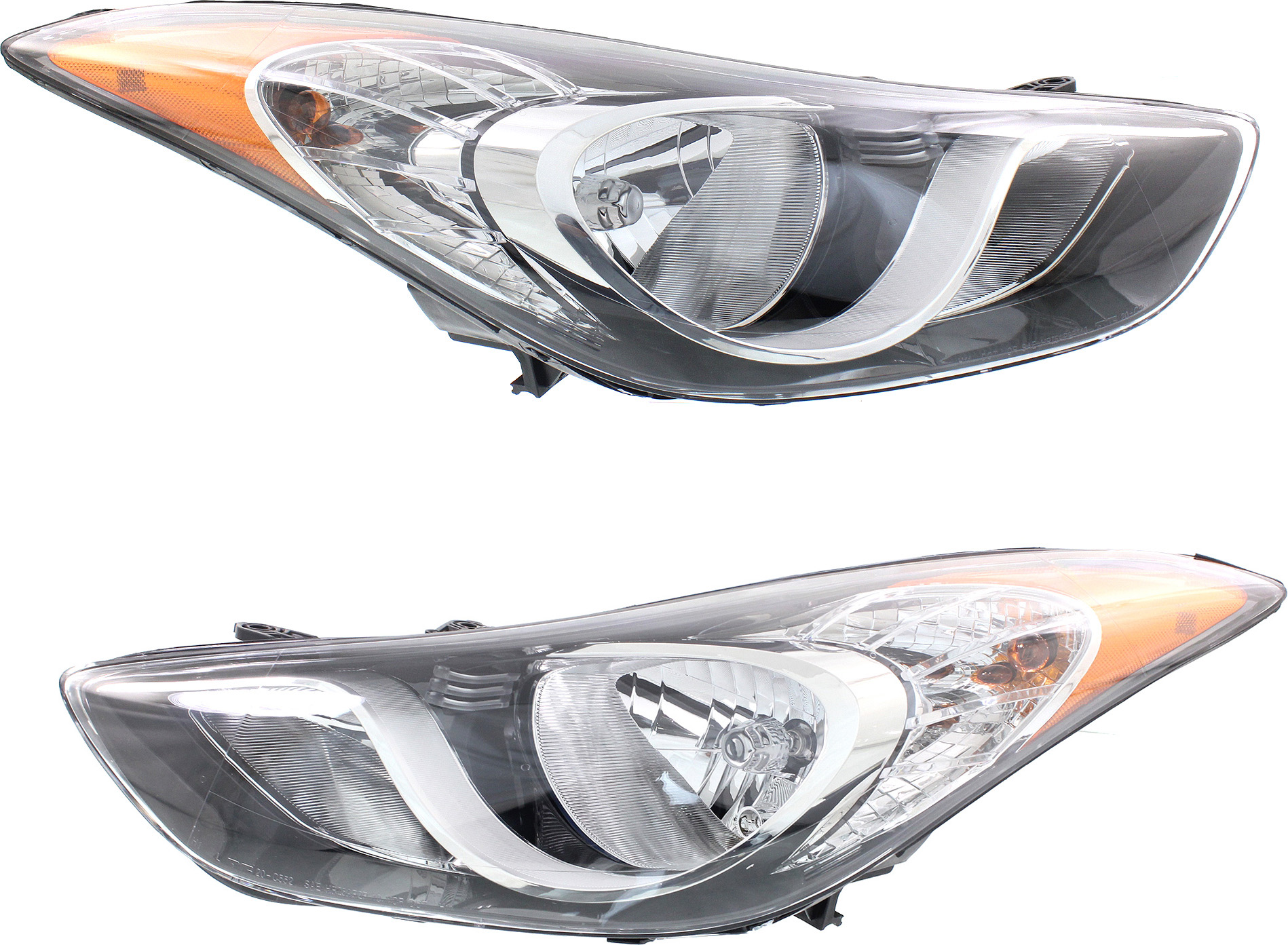 AM ELANTRA 11-13 HEAD LAMP RH AND LH Assembly Halogen USA Built CAPA SKU SET REPH100183Q Partslink HY2502161C HY2503161C OEM 921013Y000-921023Y000