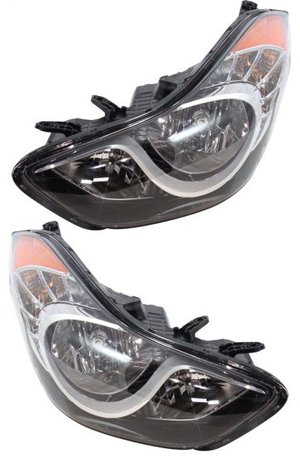 AM ELANTRA 11-13 HEAD LAMP RH AND LH Assembly Halogen USA Built SKU SET REPH100183 Partslink HY2502161 HY2503161 OEM 921013Y000-921023Y000