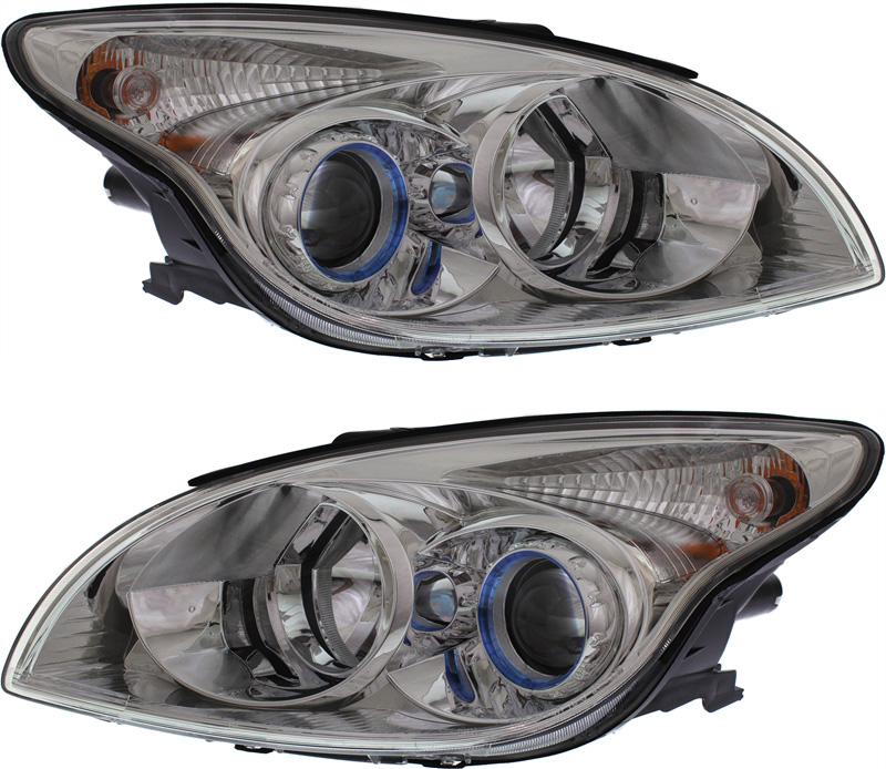 AM ELANTRA 10-12 HEAD LAMP RH AND LH Assembly Halogen w o chrome ring SKU SET REPH100185 Partslink HY2503162 HY2502162 OEM 921022L152-921012L152
