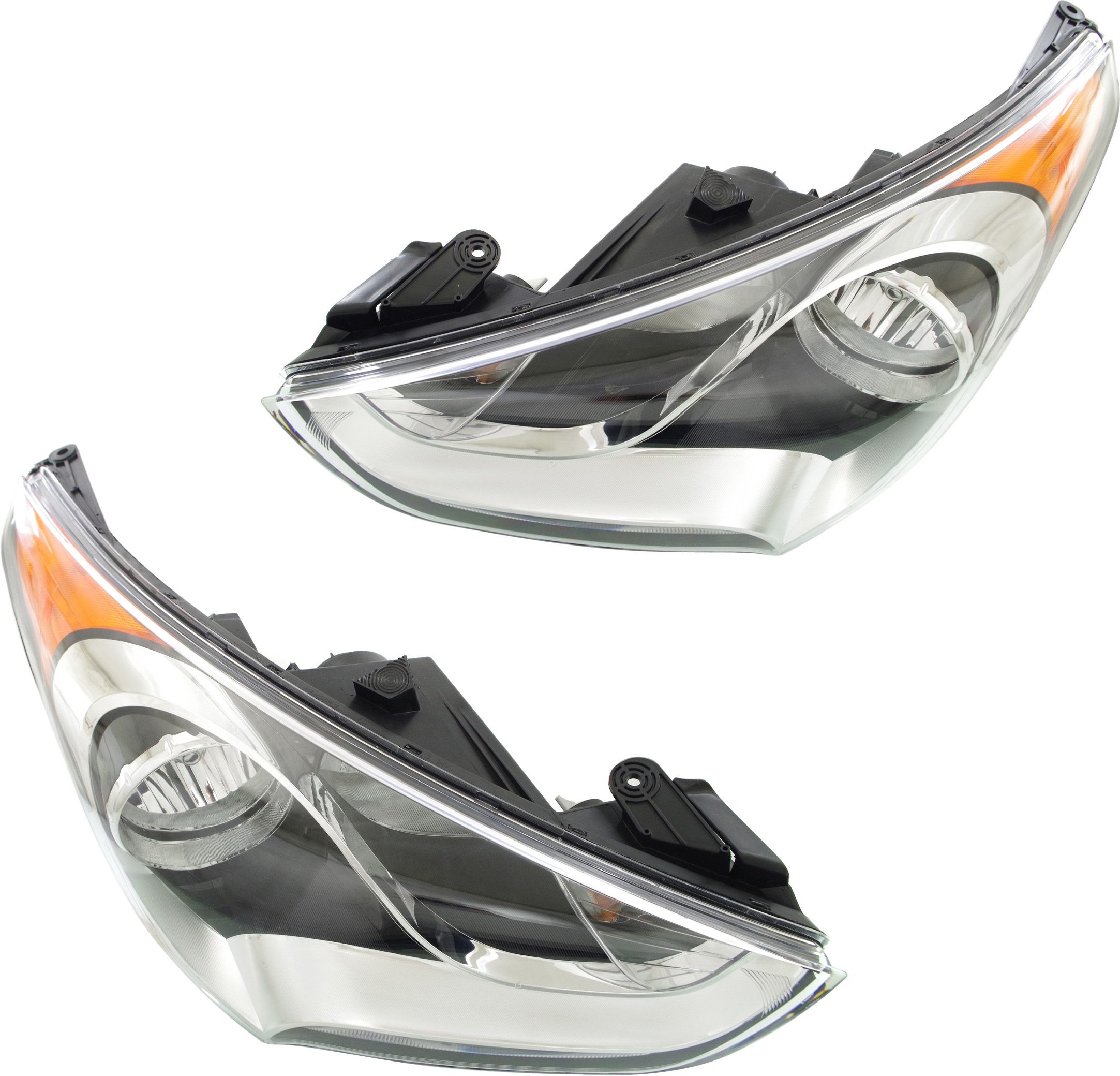 AM VELOSTER 12-17 HEAD LAMP RH AND LH Assembly Halogen Standard Type Non Turbo CAPA SKU SET REPH100335Q Partslink HY2503168C HY2502168C OEM 921022V000-921012V000