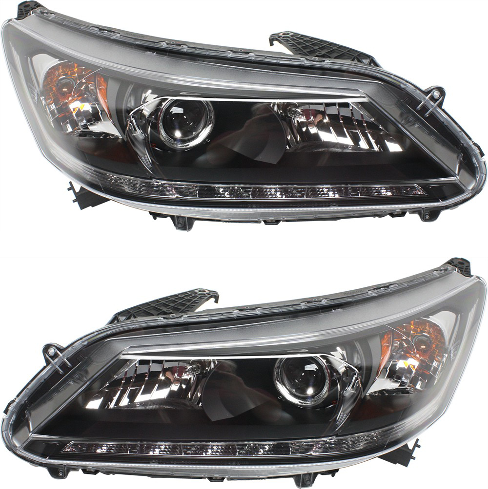 AM ACCORD 14-15 HEAD LAMP RH AND LH Assembly Halogen w LED daytime running light Sedan CAPA SKU SET REPH100351Q Partslink HO2502156C HO2503156C OEM 33100T2AA21-33100T2AA11-33150T