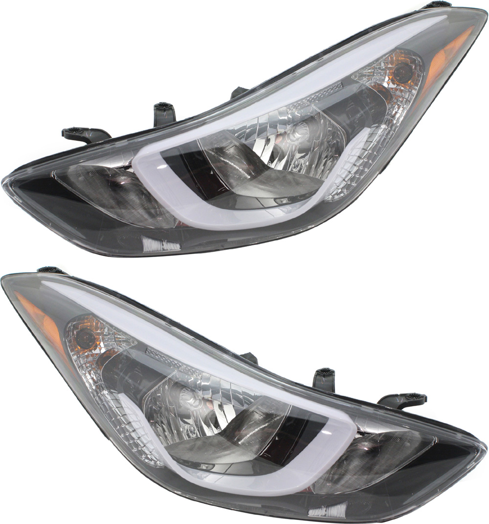 AM ELANTRA 14-16 HEAD LAMP RH AND LH Assembly Halogen w o LED position parking light Korea or USA Built SKU SET REPH100355 Partslink HY2503189 HY2502189 OEM 921023X280-921013X280