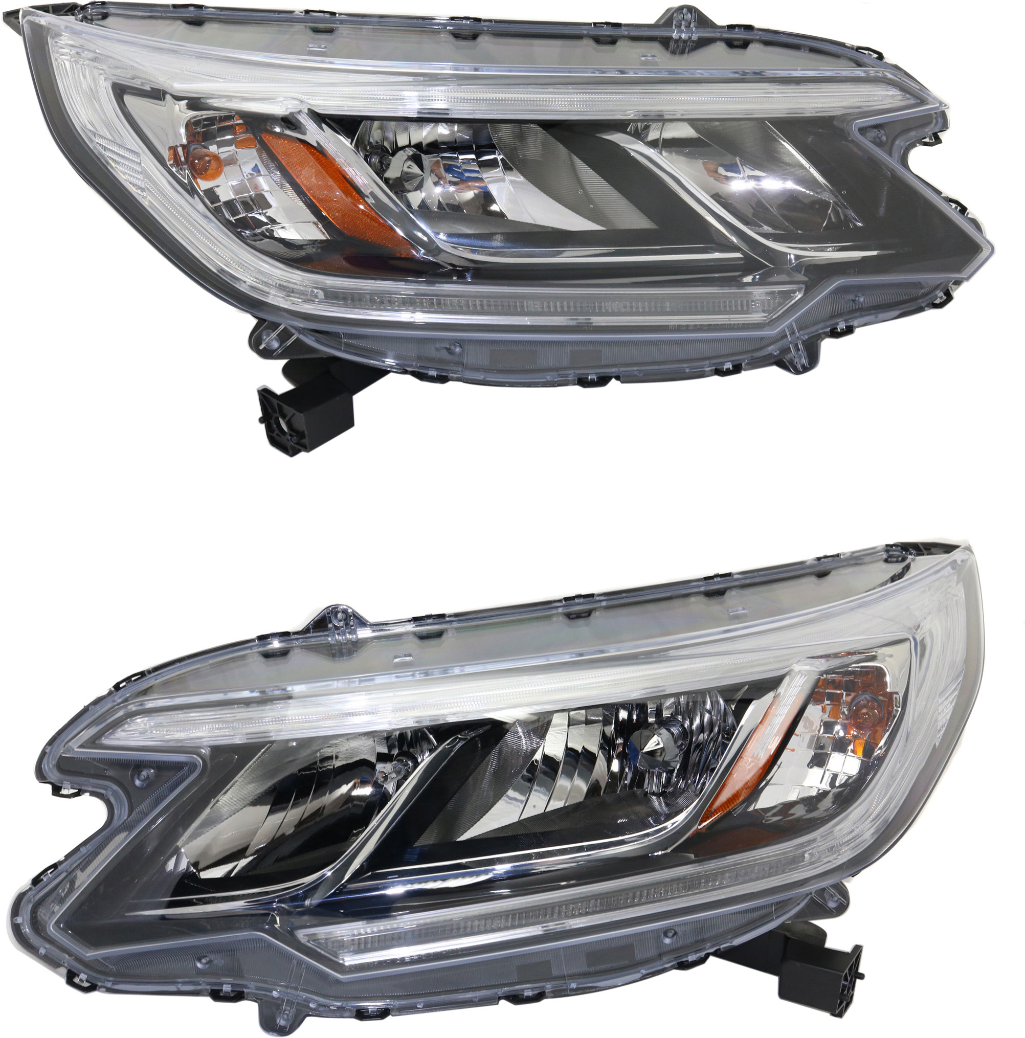 AM CR V 15-16 HEAD LAMP RH AND LH Assembly Halogen w LED DRL Exc. LX Touring Models CAPA SKU SET REPH100367Q Partslink HO2503161C HO2502161C OEM 33100T1WA01-33150T1WA01