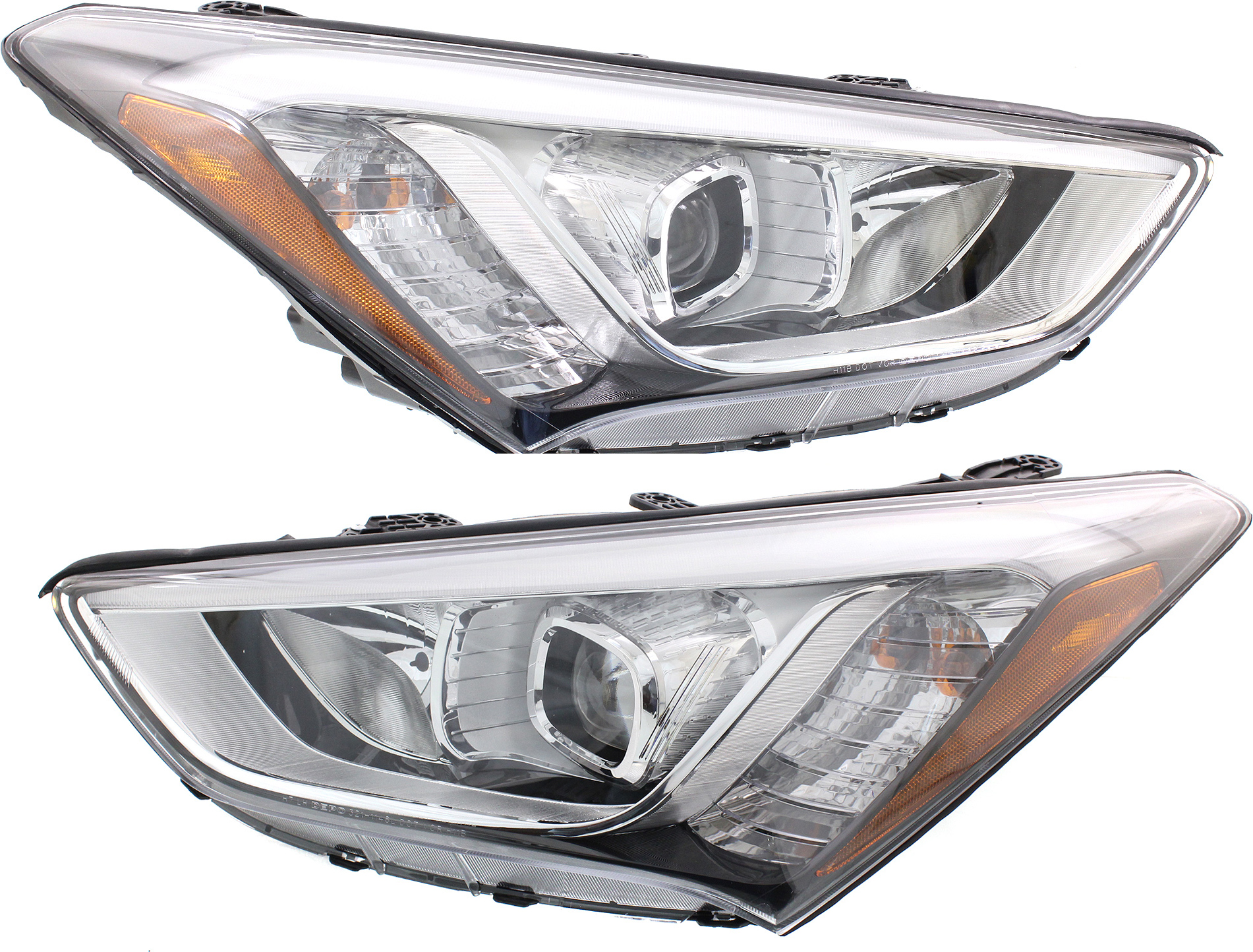 AM SANTA FE 13-16 HEAD LAMP RH AND LH Assembly Halogen SKU SET REPH100391 Partslink HY2502175 HY2503175 OEM 92101B8020-92102B8020