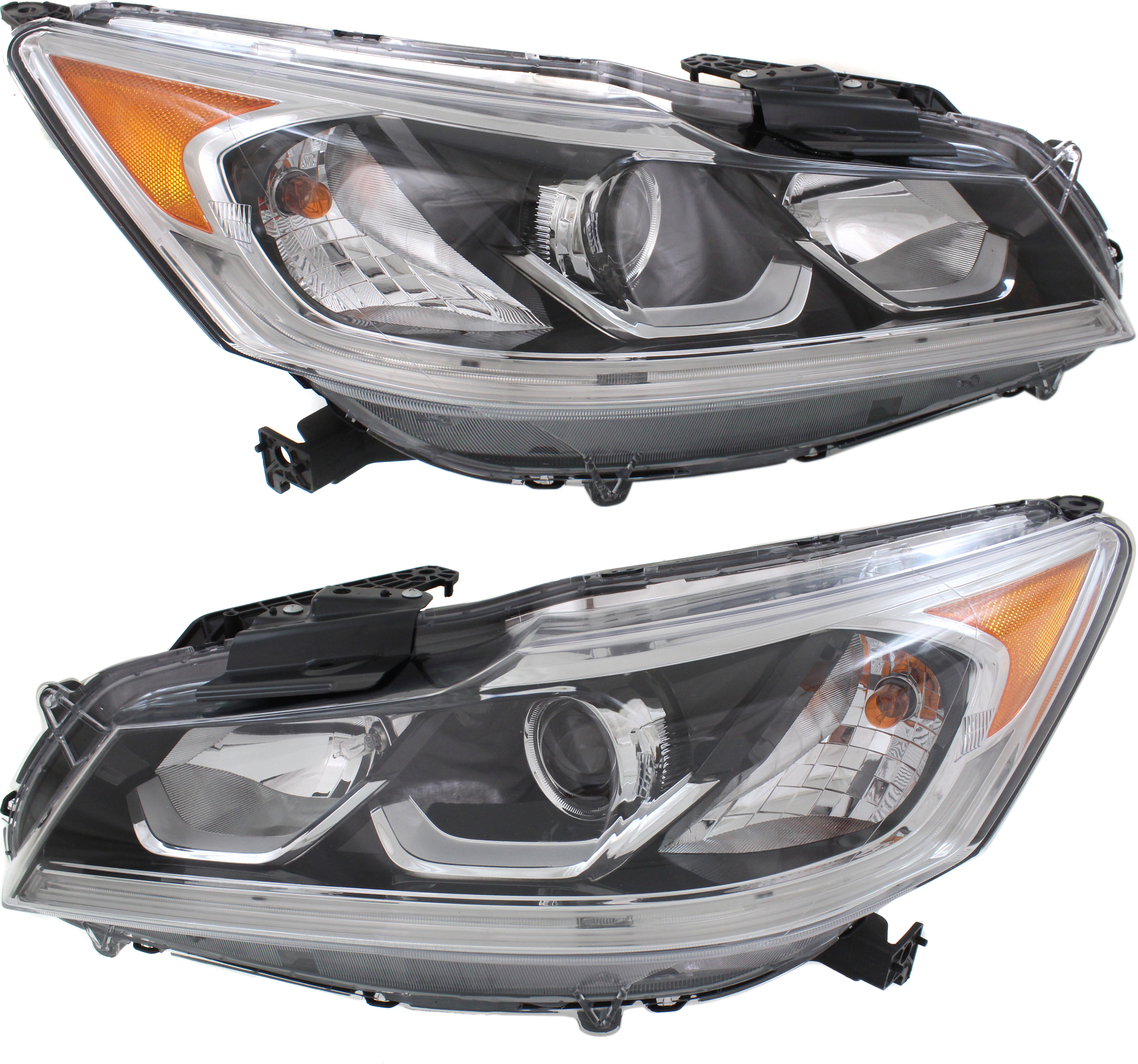 AM ACCORD 16-17 HEAD LAMP RH and LH Assembly Halogen Exc. Hybrid LX Touring Models Sedan CAPA SKU SET REPH100397Q Partslink HO2502169C HO2503169C OEM 33100T2AA82-33150T2AA82