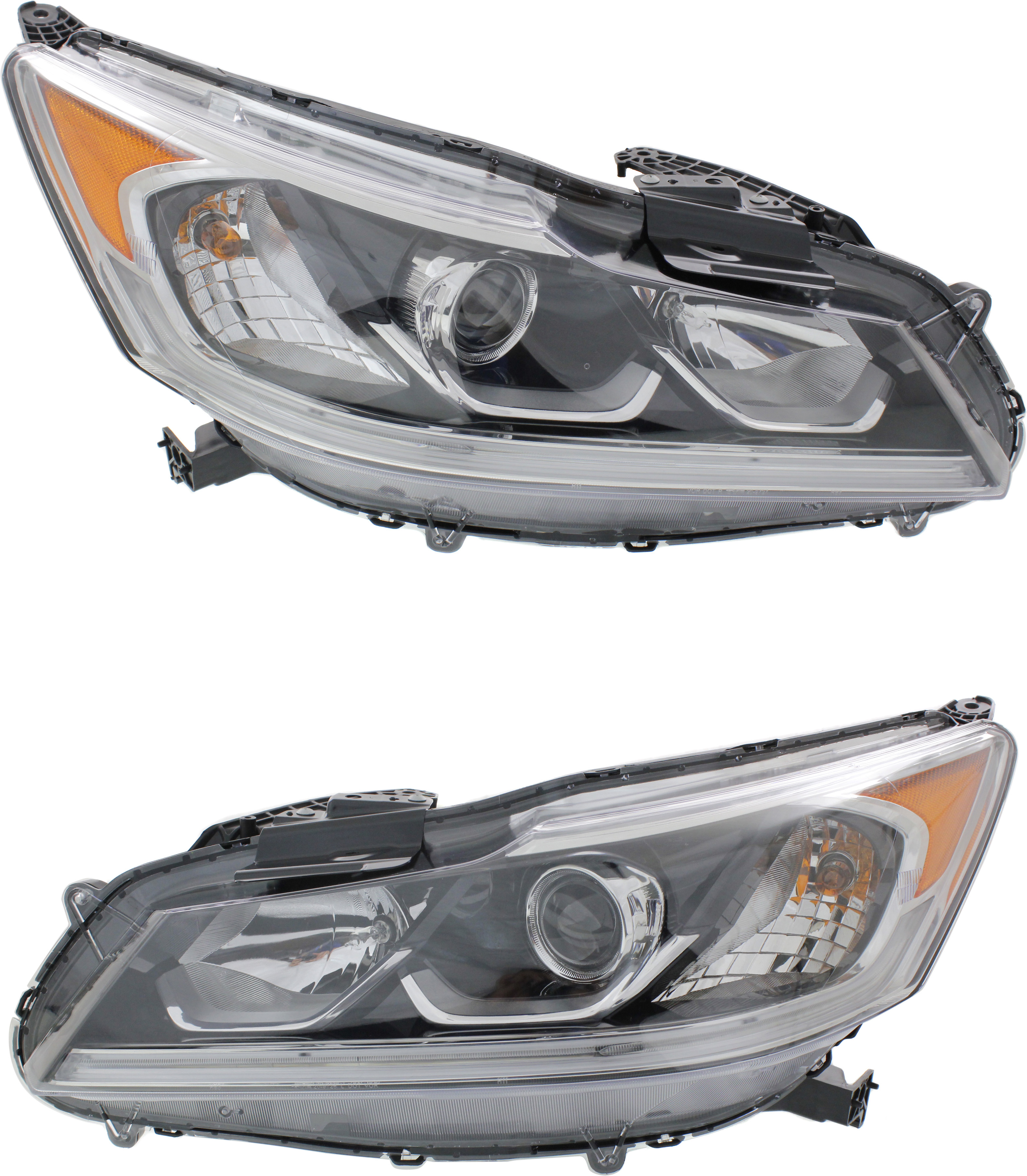 AM ACCORD 16-17 HEAD LAMP RH AND LH Assembly Halogen Exc. Hybrid LX Touring Models Sedan w LED DRL SKU SET REPH100397 Partslink HO2502169 HO2503169 OEM 33100T2AA82-33150T2AA82