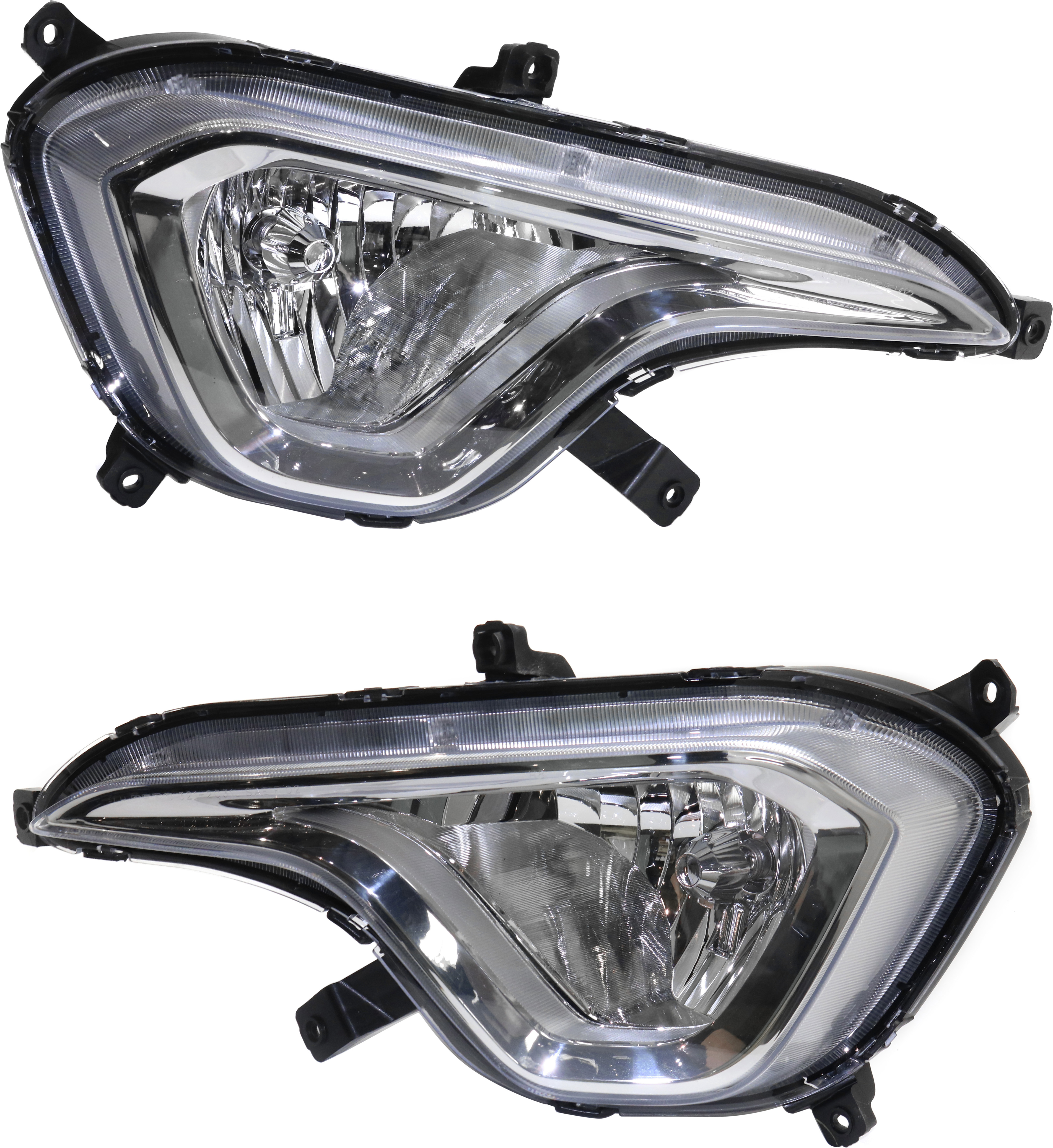 AM SANTA FE SANTA FE XL 13-16 FRONT FOG LAMP RH AND LH Assembly GLS Limited Models 6-7 Seat CAPA SKU SET REPH107585Q Partslink HY2593144C HY2592144C OEM 92202B8030-92201B8030