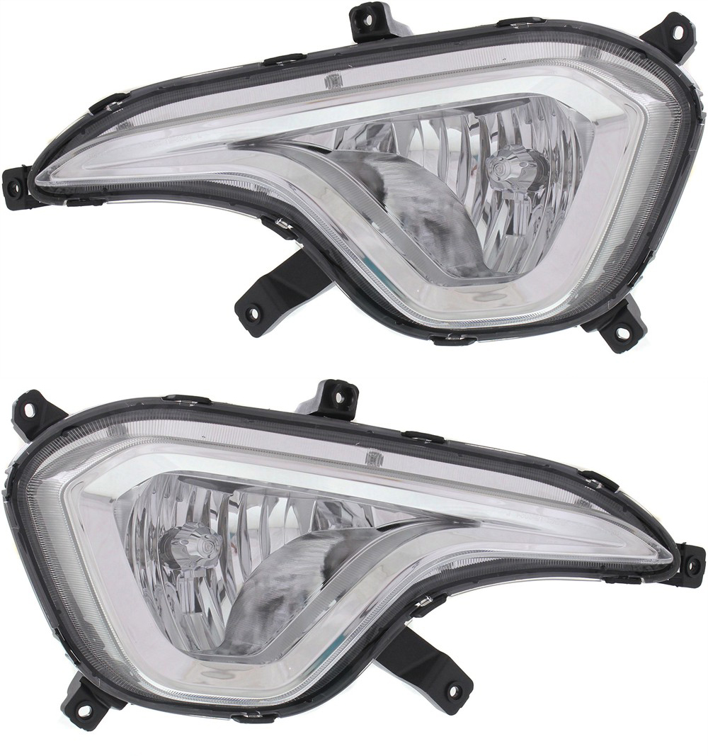 AM SANTA FE SANTA FE XL 13-16 FRONT FOG LAMP RH AND LH Assembly GLS Limited Models 6-7 Seat SKU SET REPH107585 Partslink HY2593144 HY2592144 OEM 92202B8030-92201B8030