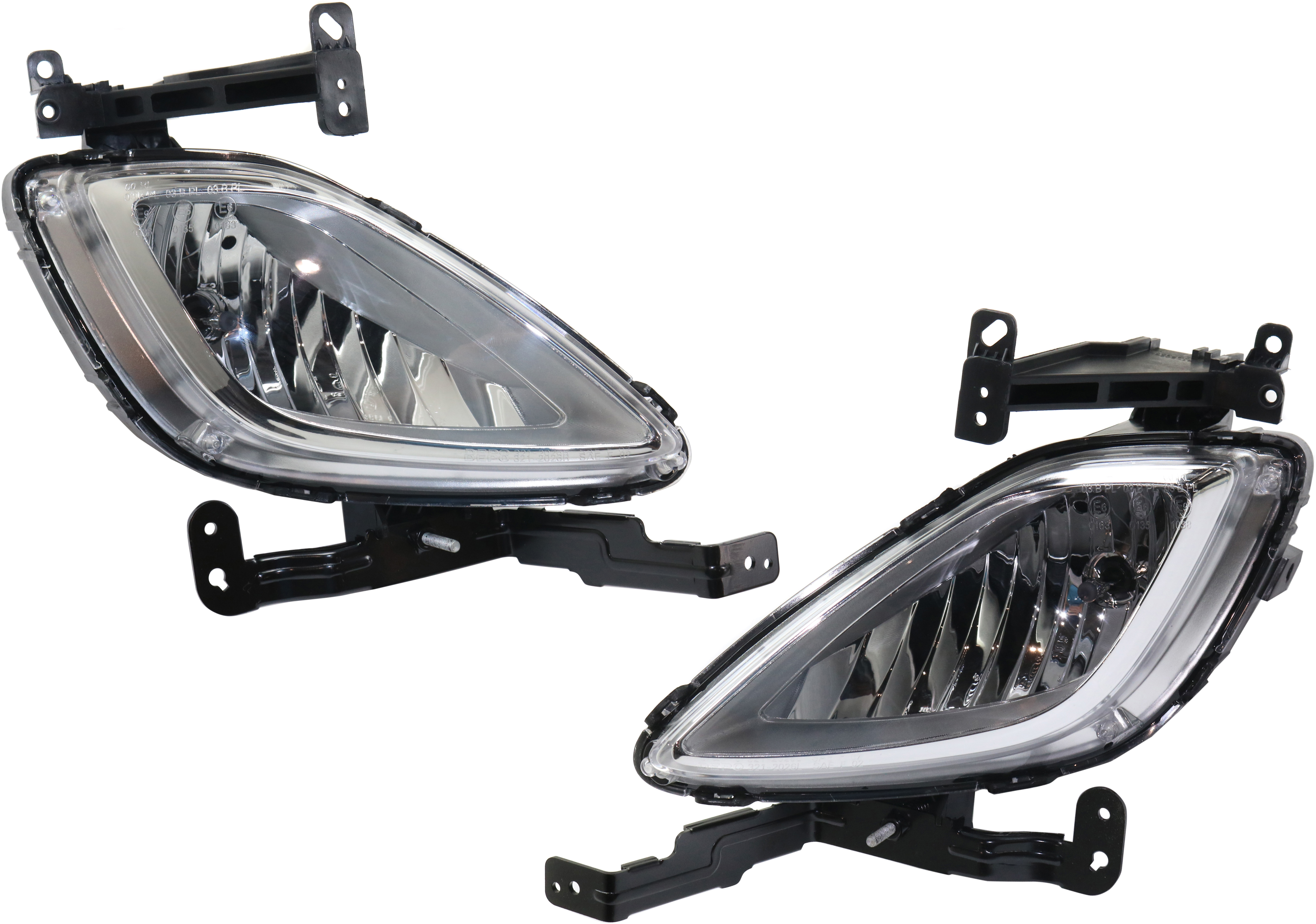 AM ELANTRA 11-13 FOG LAMP RH AND LH Assembly Halogen Sedan Korea Built Vehicle CAPA SKU SET REPH107593Q Partslink HY2593140C HY2592140C OEM 922023X020-922013X020