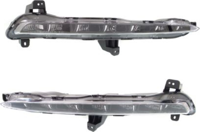 AM SONATA 15-17 DRIVING LAMP RH AND LH Assembly Daytime Running Lamp LED Type Exc. Hybrid Model CAPA SKU SET REPH111501Q Partslink HY2562100C HY2563100C OEM 92207C1000-92208C1000
