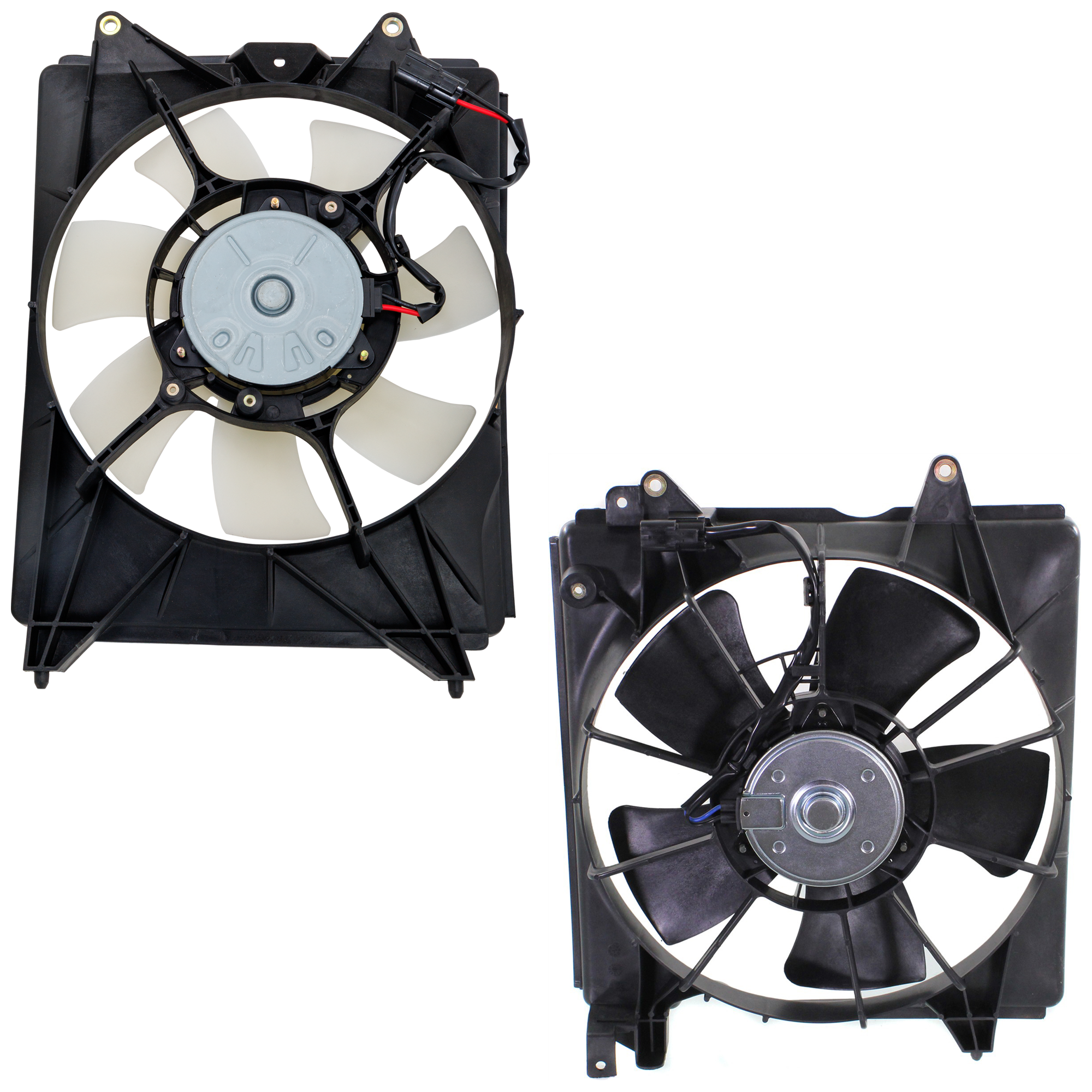 AM CIVIC 12-15 COOLING FAN ASSEMBLY RH and LH Coupe Sedan Denso Brand SKU SET REPH160965 Partslink HO3115158 HO3115159 OEM 19030R1AA01 PFM 19030RSJE01 PF
