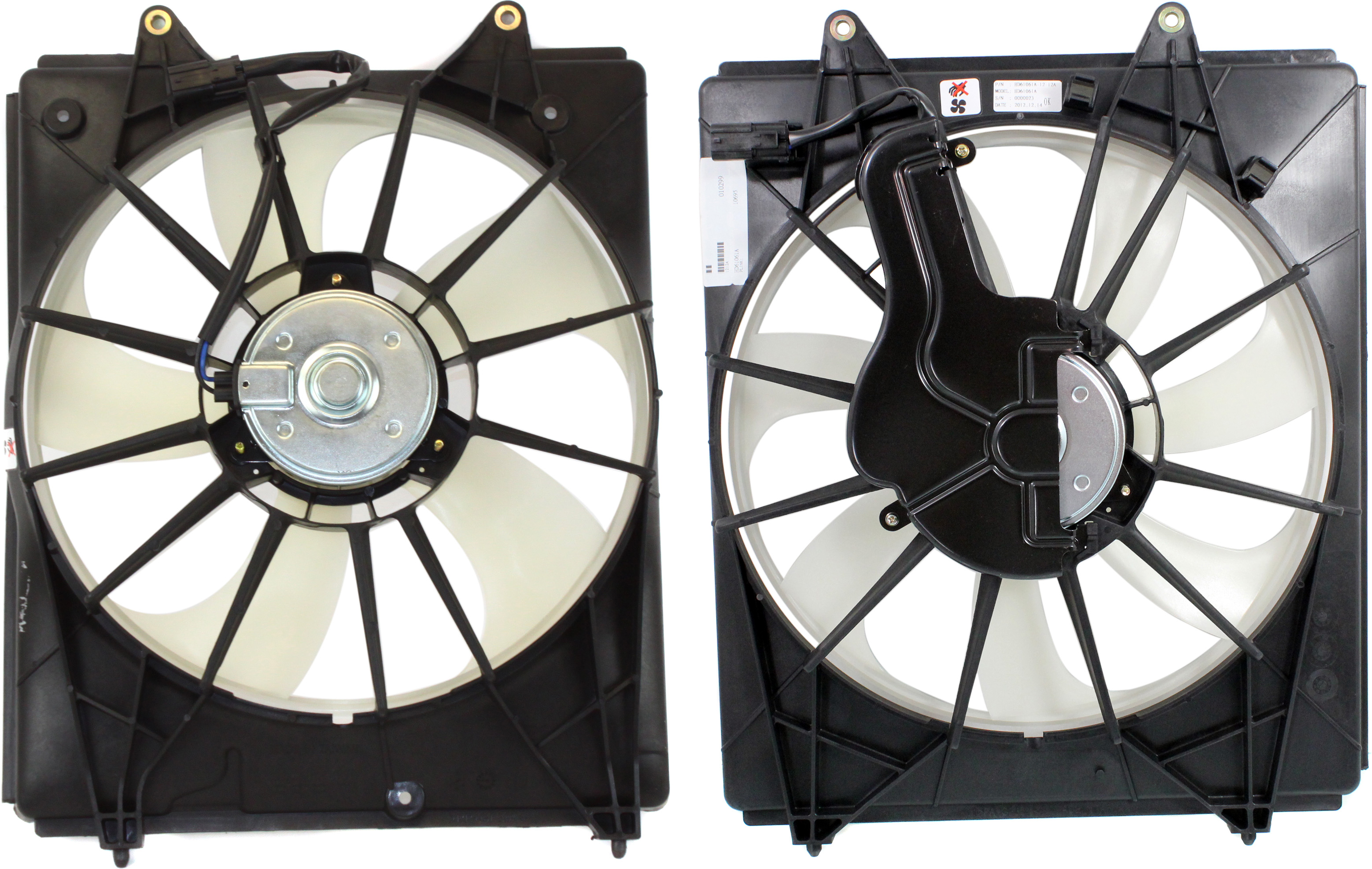 AM ODYSSEY 11-17 RADIATOR AND A C CONDENSER FAN ASSEMBLY RH AND LH Single fan SKU SET REPH160967 Partslink HO3113131 HO3115160 OEM 38616RV0A01 PFM 19030RYEA11 PF