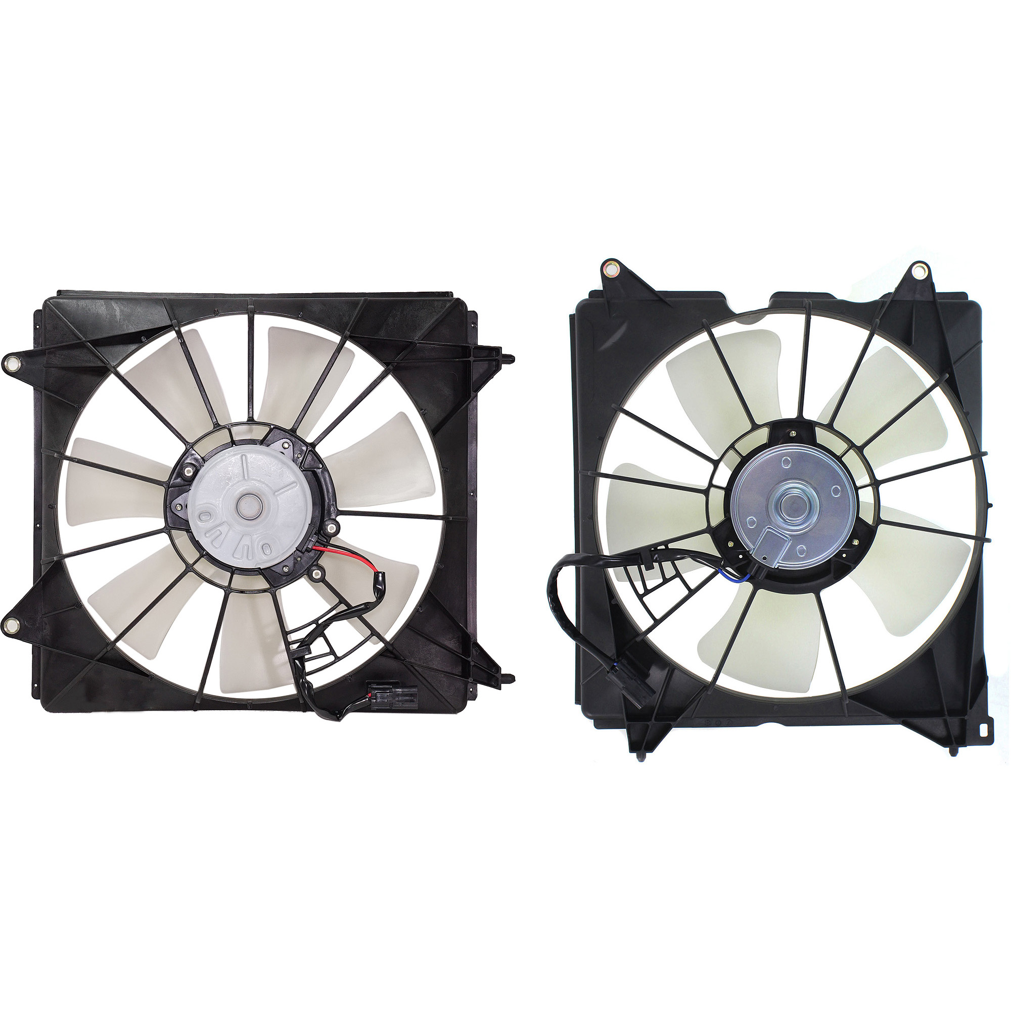 AM ACCORD 13-17 RADIATOR FAN AND A C CONDENSER FAN ASSEMBLY RH and LH 4Cyl Eng. Denso Brand Coupe SKU SET REPH160975 Partslink HO3113134 HO3115162 OEM 190155A2A01 PFM 386155A2A01