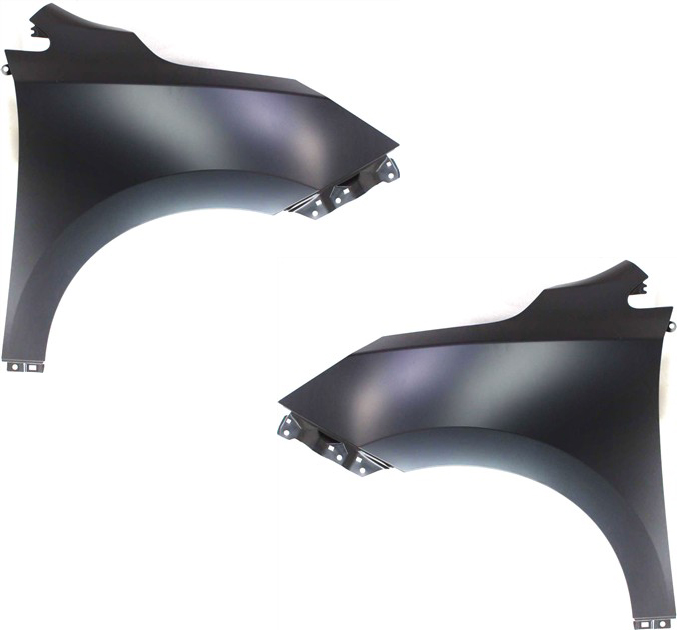AM TUCSON 10-15 FRONT FENDER RH AND LH Primed w o Signal Lamp and Mldg Hole Steel SKU SET REPH220111 Partslink HY1241146 HY1240146 OEM 663212S000-663112S000