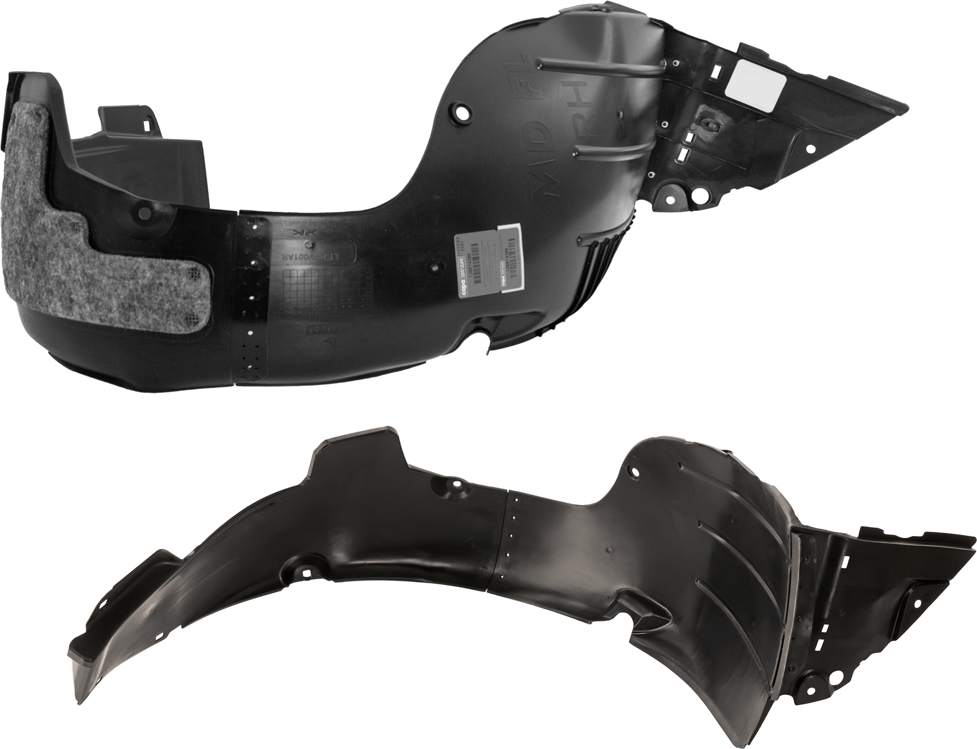 AM ELANTRA 14-16 FRONT FENDER LINER RH AND LH Sedan Korea Built Vehicle Plastic Injection Form CAPA SKU SET REPH222177Q Partslink HY1248133C HY1249133C OEM 868113X700-868123X700