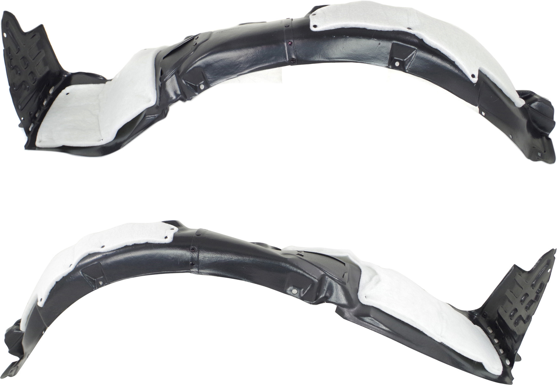 AM SONATA 12-13 FRONT FENDER LINER RH AND LH SE Model Vacuum Form w Insulation Foam and Sport Suspension SKU SET REPH222187 Partslink HY1249134 HY1248134 OEM 868123Q500-868113Q500