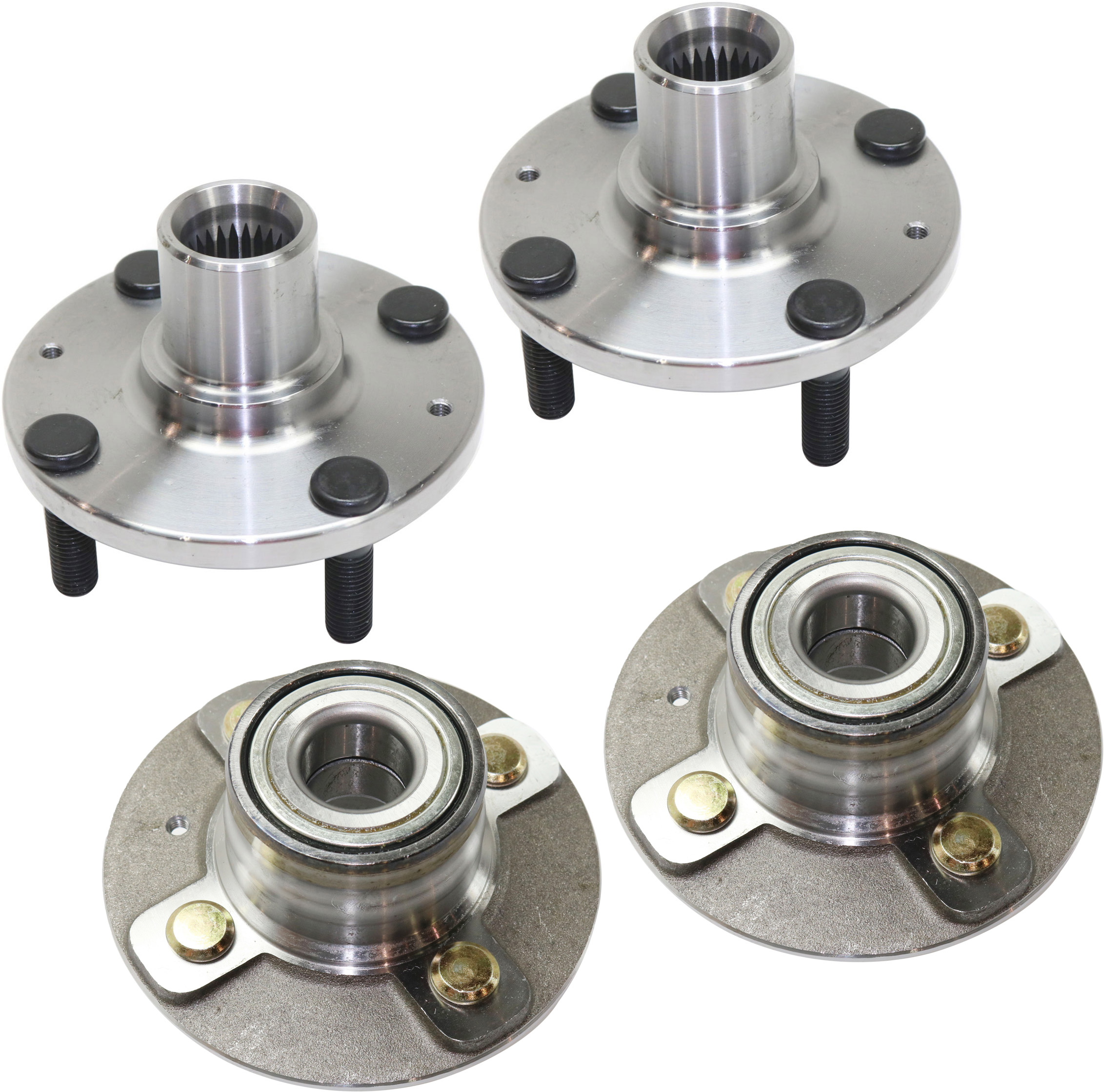 AM ACCENT 00-05 FRONT AND REAR HUB ASSEMBLY RH AND LH 4 Studs Non ABS SKU SET REPH283723-4 A OEM 512193-516122-712193-7460118-4