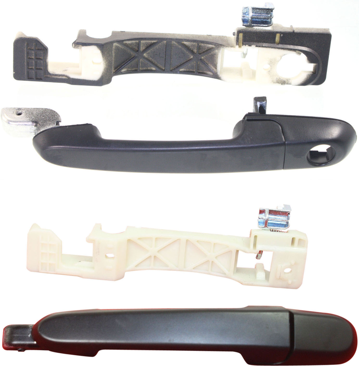 AM ACCENT 06-11 FRONT AND REAR EXTERIOR DOOR HANDLE LH Textured Black Set of 2 SKU SET REPH462102-2 Partslink HY1310118 HY1520114 OEM 826501E000CA 836501E000CA