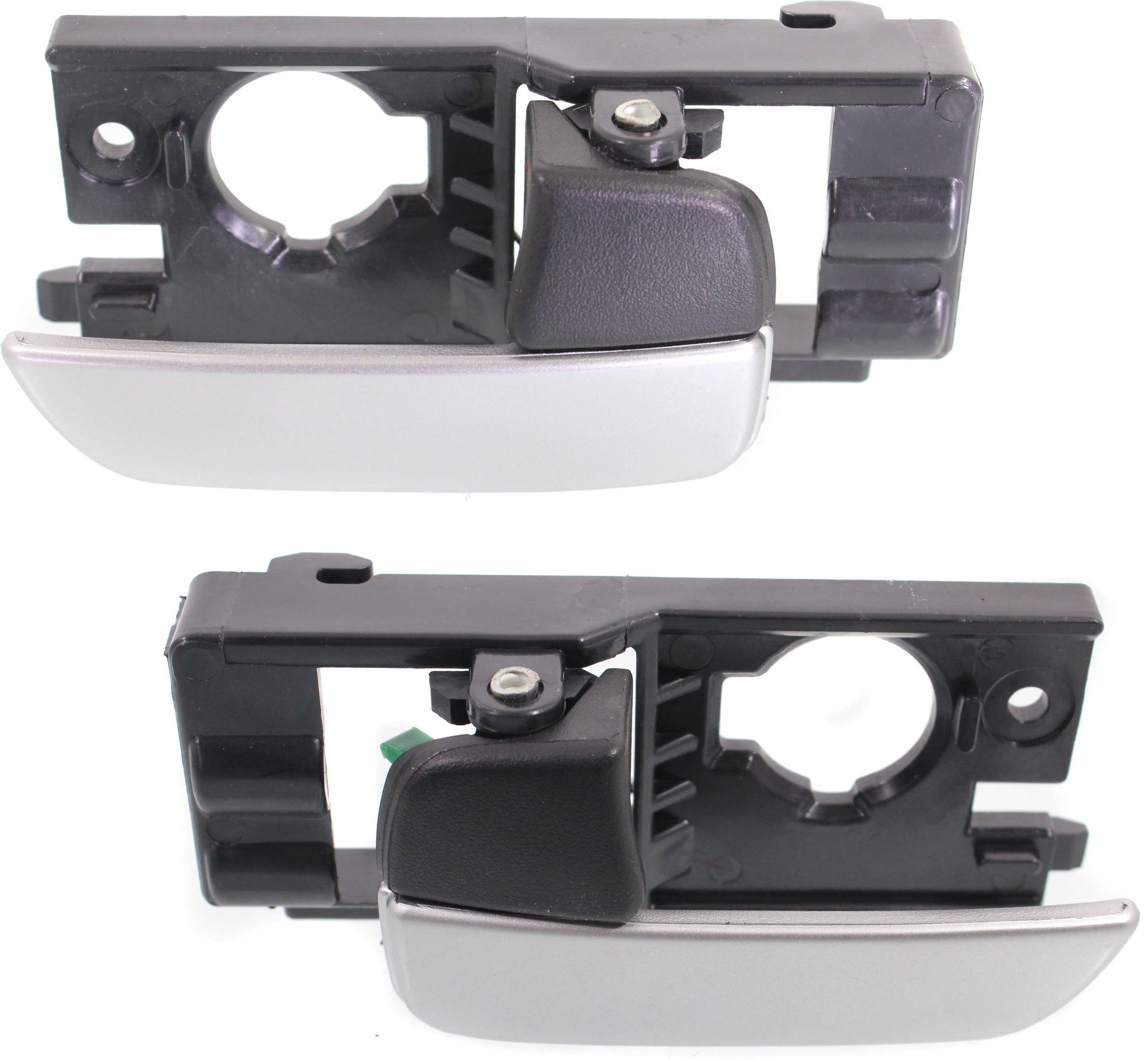 AM ACCENT 06-11 FRONT INTERIOR DOOR HANDLE RH AND LH Sliver Lever Black Knob SKU SET REPH462121 Partslink HY1353119 HY1352119 OEM 826201E010WK 826101E010WK