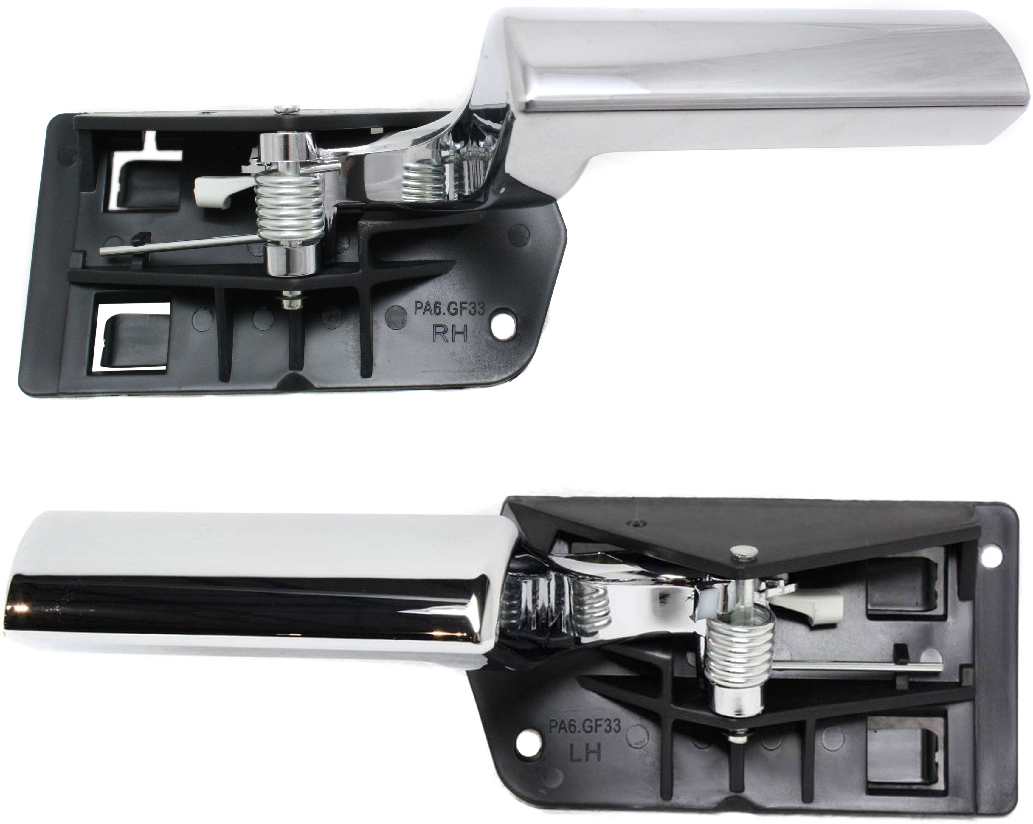 AM H2-03-07 FRONT DOOR HANDLE RH and LH Inside All Chrome w Luxury Package =REAR SKU SET REPH462127C OEM 15130012-15130013